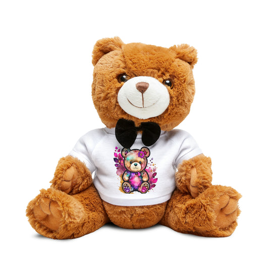 Pink Floral Cute Teddy Bear with T-Shirt & Bow - JOURNAL VENUE