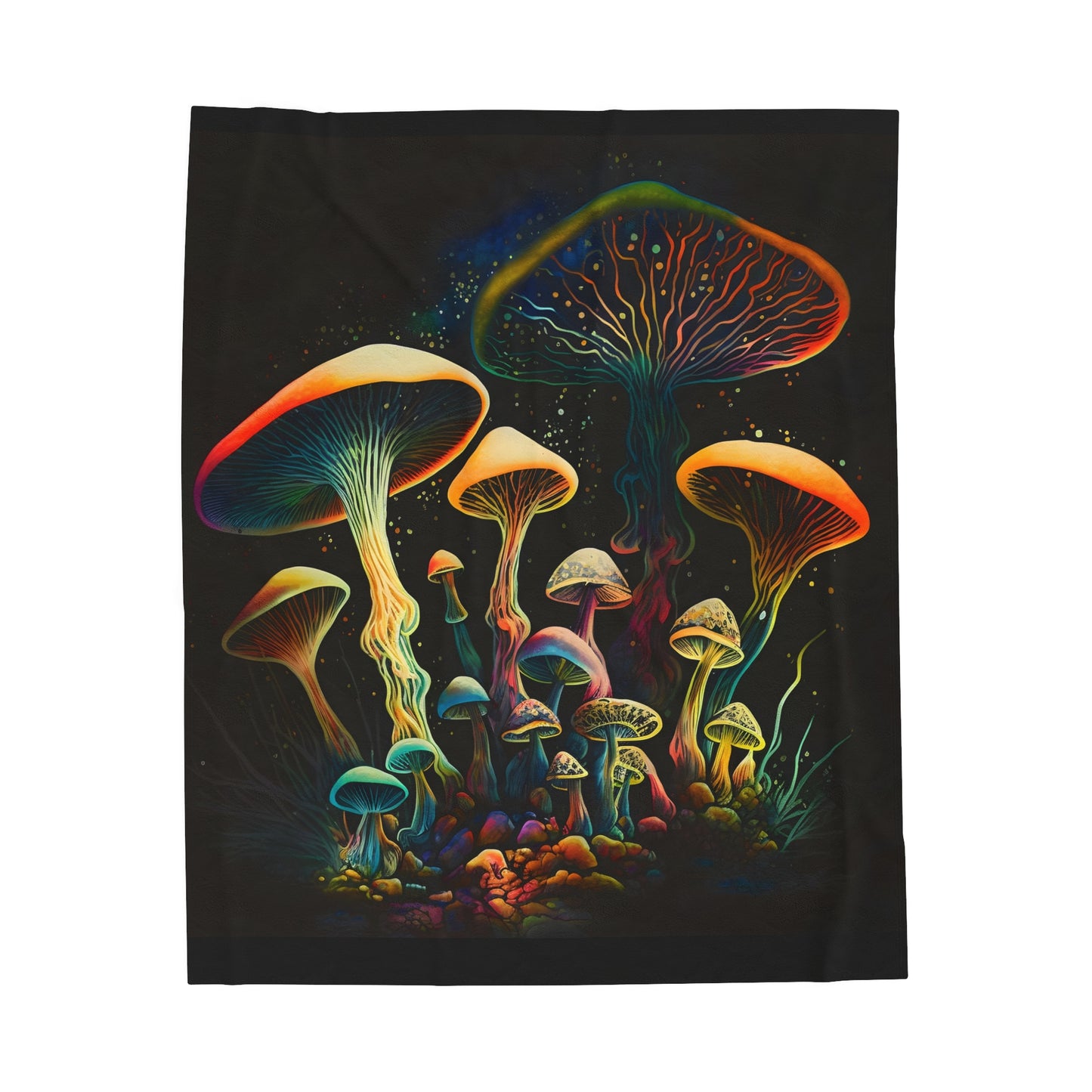 Wild Magic Mushroom Velveteen Plush Blanket - JOURNAL VENUE