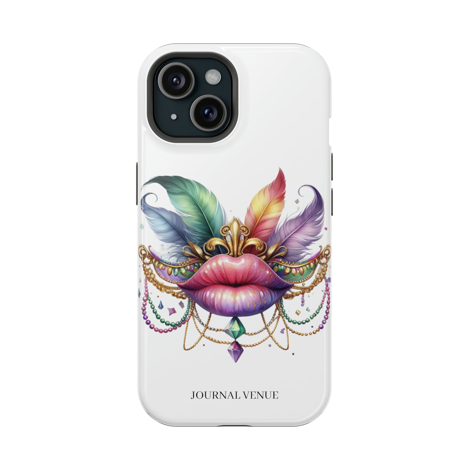 Mardi Gras Feather Lip Stain Iphone Cases - JOURNAL VENUE