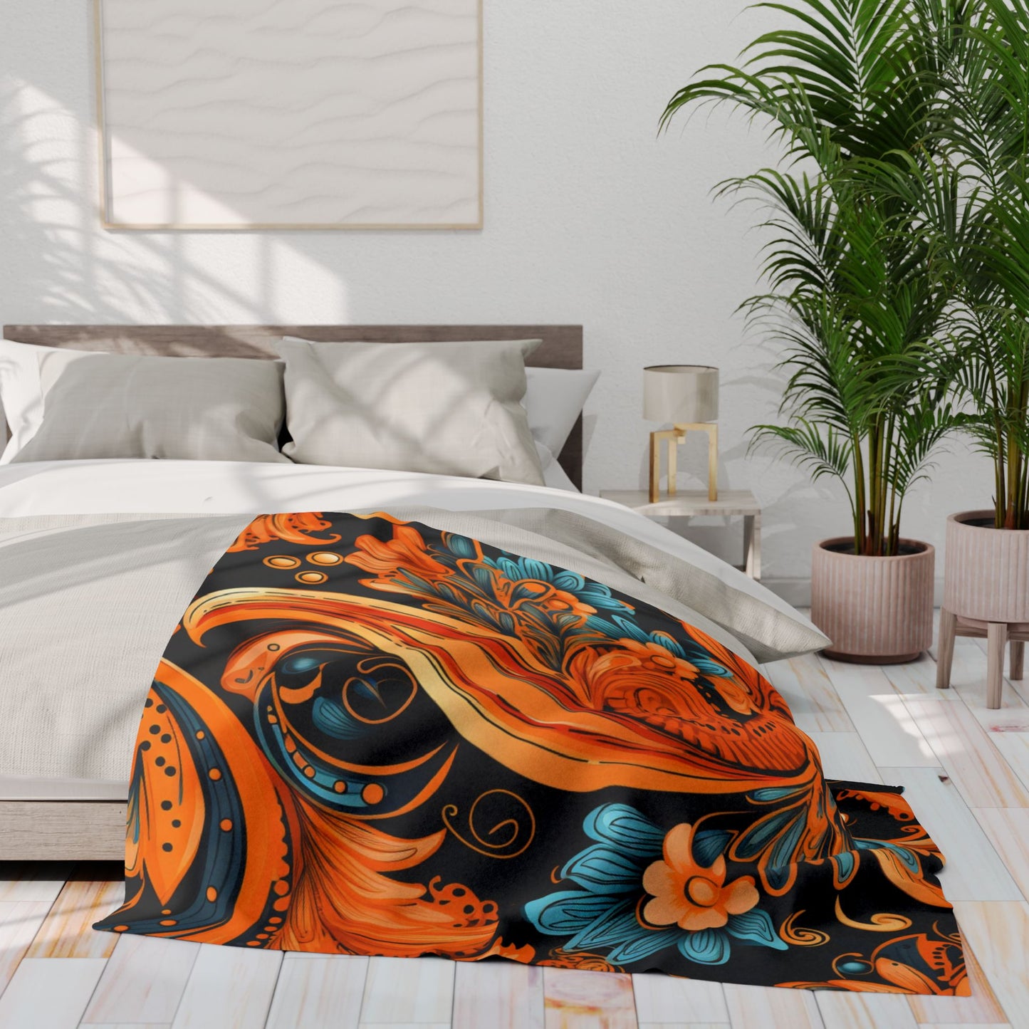 Autumn Boho Paisley Arctic Fleece Blanket