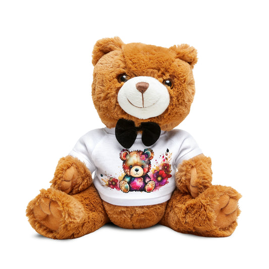 Floral Plush Teddy Bear with T-Shirt & Bow JOURNAL VENUE