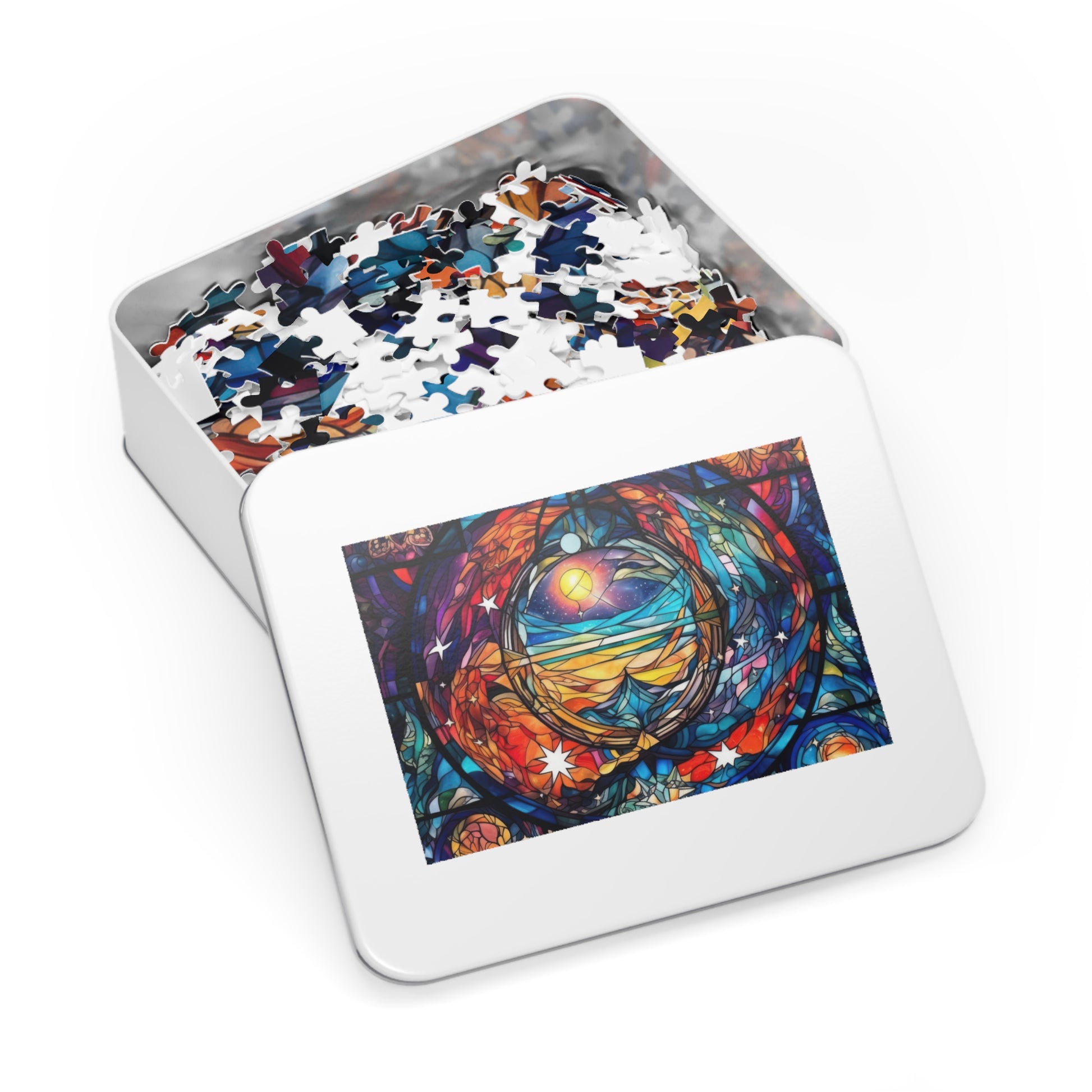 Heavenly Spiral Stained Glass Jigsaw Puzzle - JOURNAL VENUE