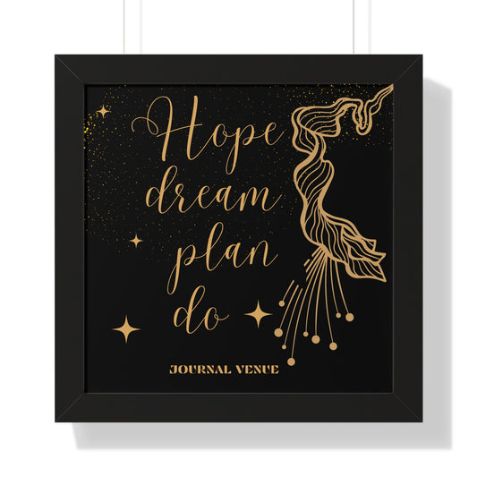 Gold Inspirational Framed Vertical Wall Art  Poster -JOURNAL VENUE