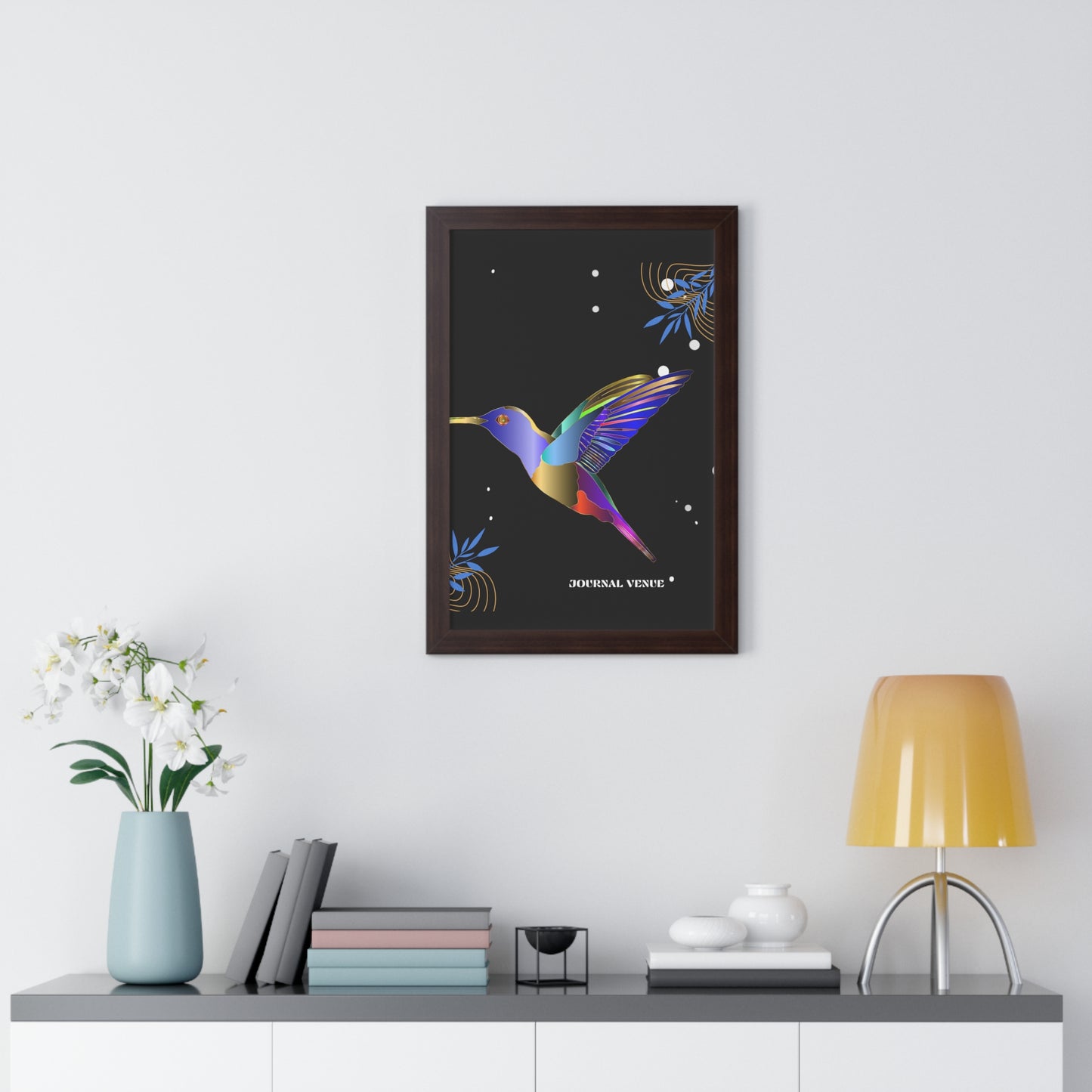 Blue Bird Framed Vertical Wall Art  Poster - JOURNAL VENUE