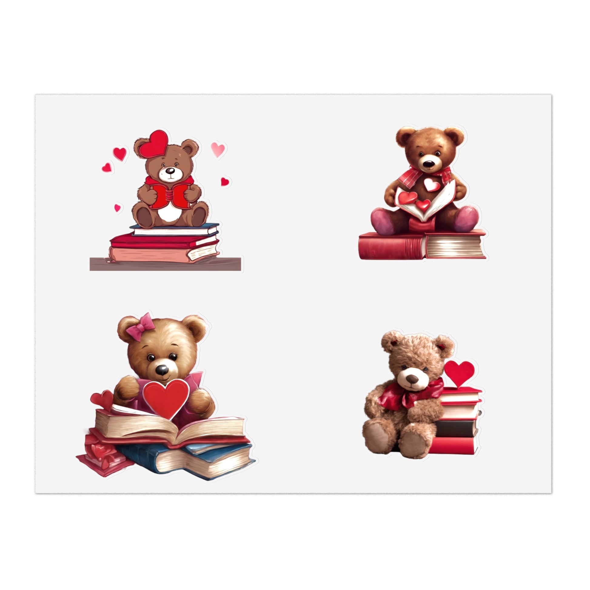 Bear Reading Book Sticker Sheet Bundle - JOURNAL VENUE