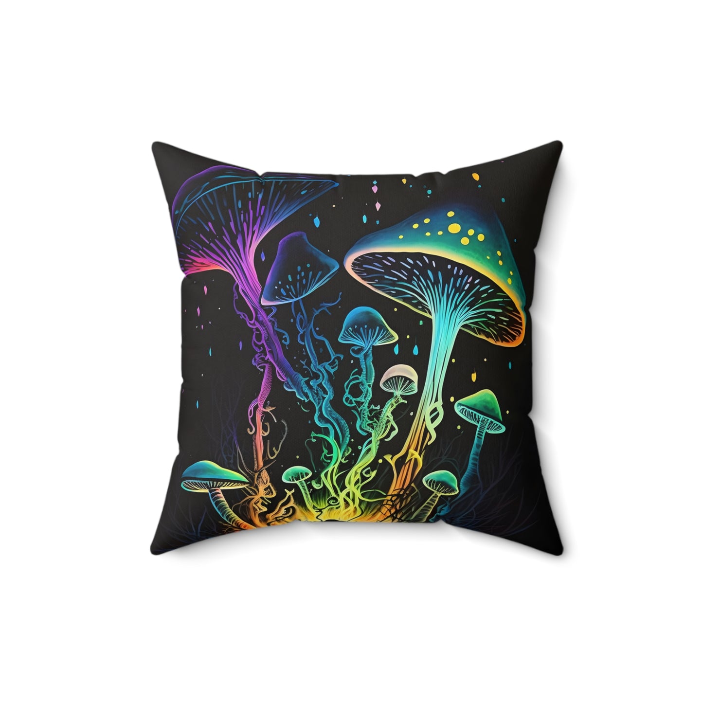 Wild Dancing Mushroom Square Pillow - JOURNAL VENUE