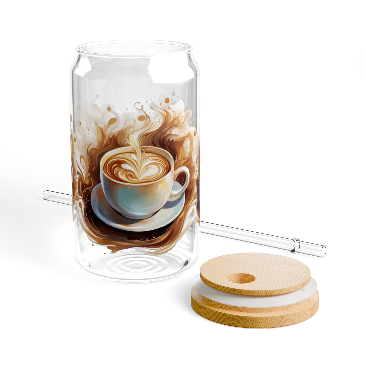 Cute Coffee Lover Glass Tumbler, 16oz - JOURNAL VENUE