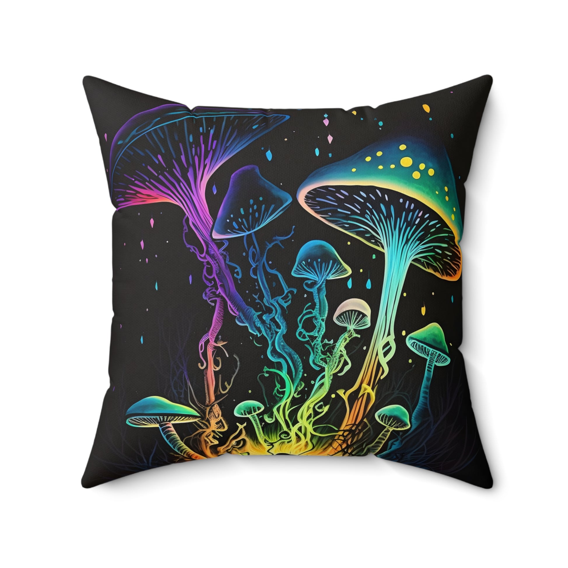 Wild Dancing Mushroom Square Pillow - JOURNAL VENUE