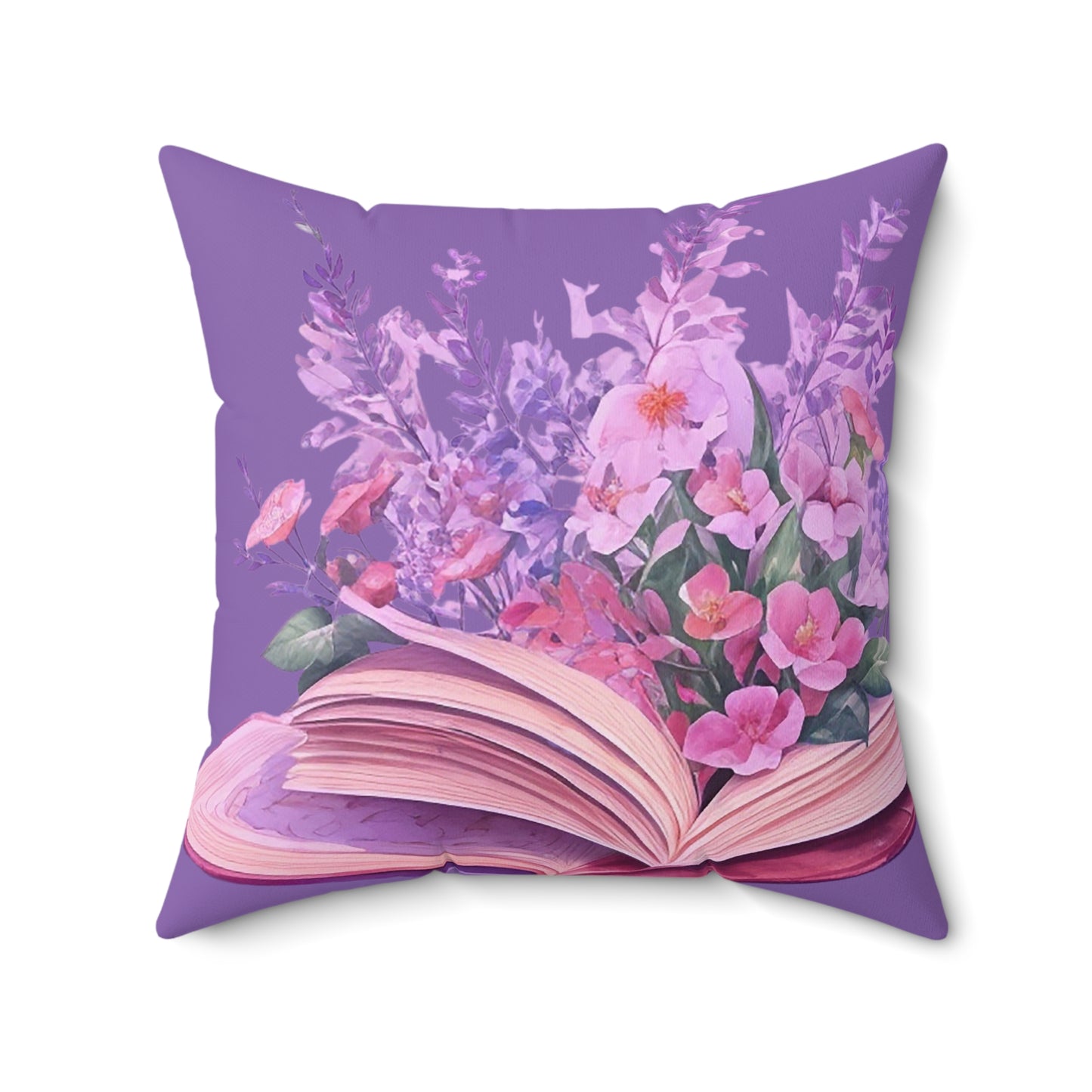 Purple Floral Book Square Pillow - JOURNAL VENUE