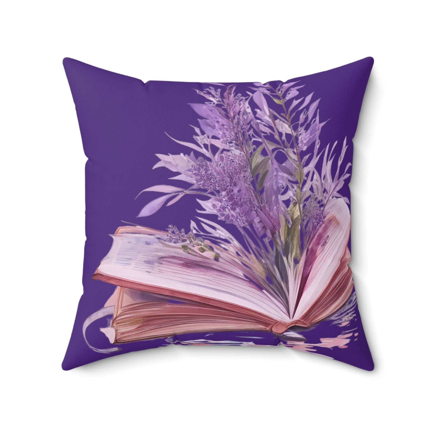 Royal Purple Floral Book Square Pillow - JOURNAL VENUE