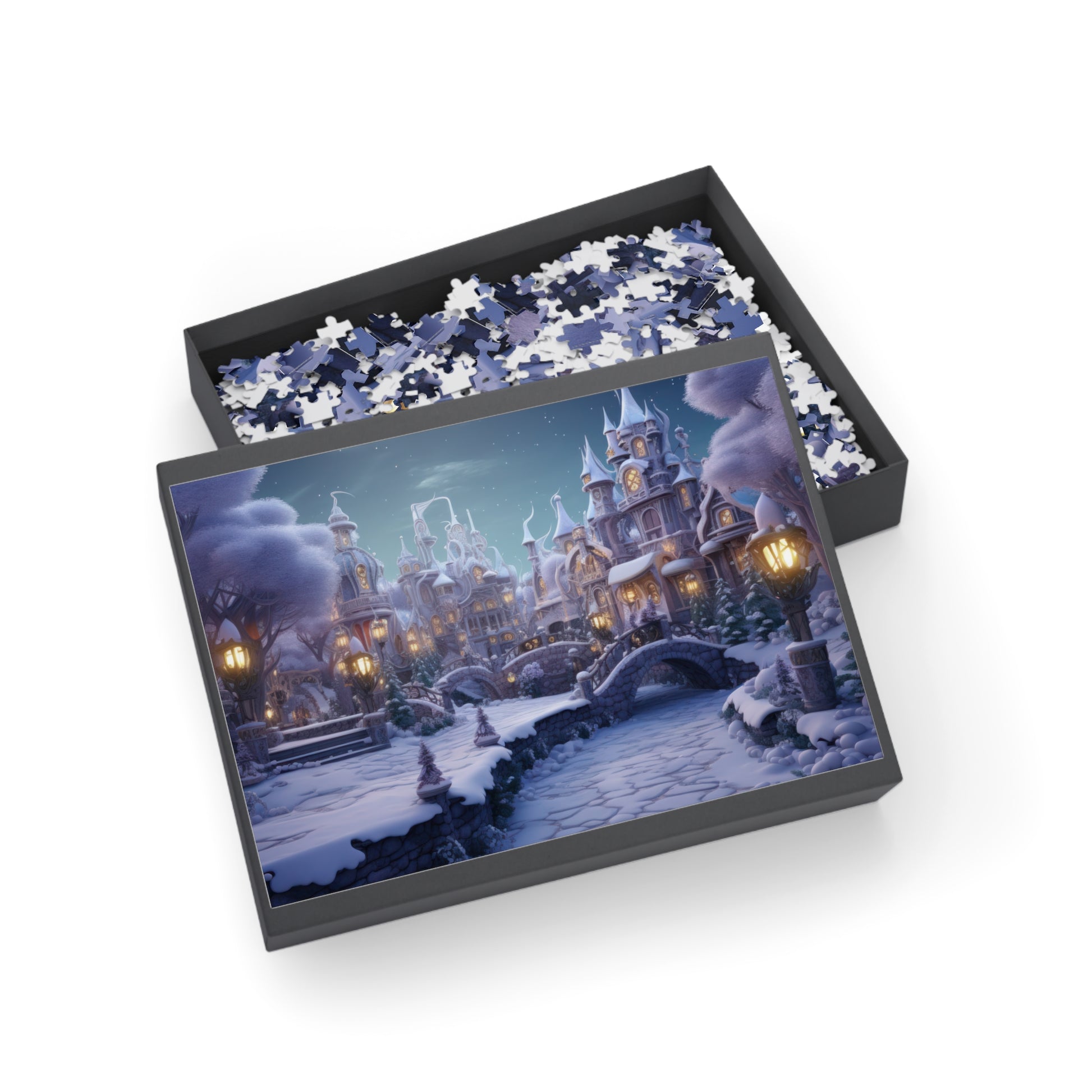 Winter Wonderland Street Night Puzzle - JOURNAL VENUE