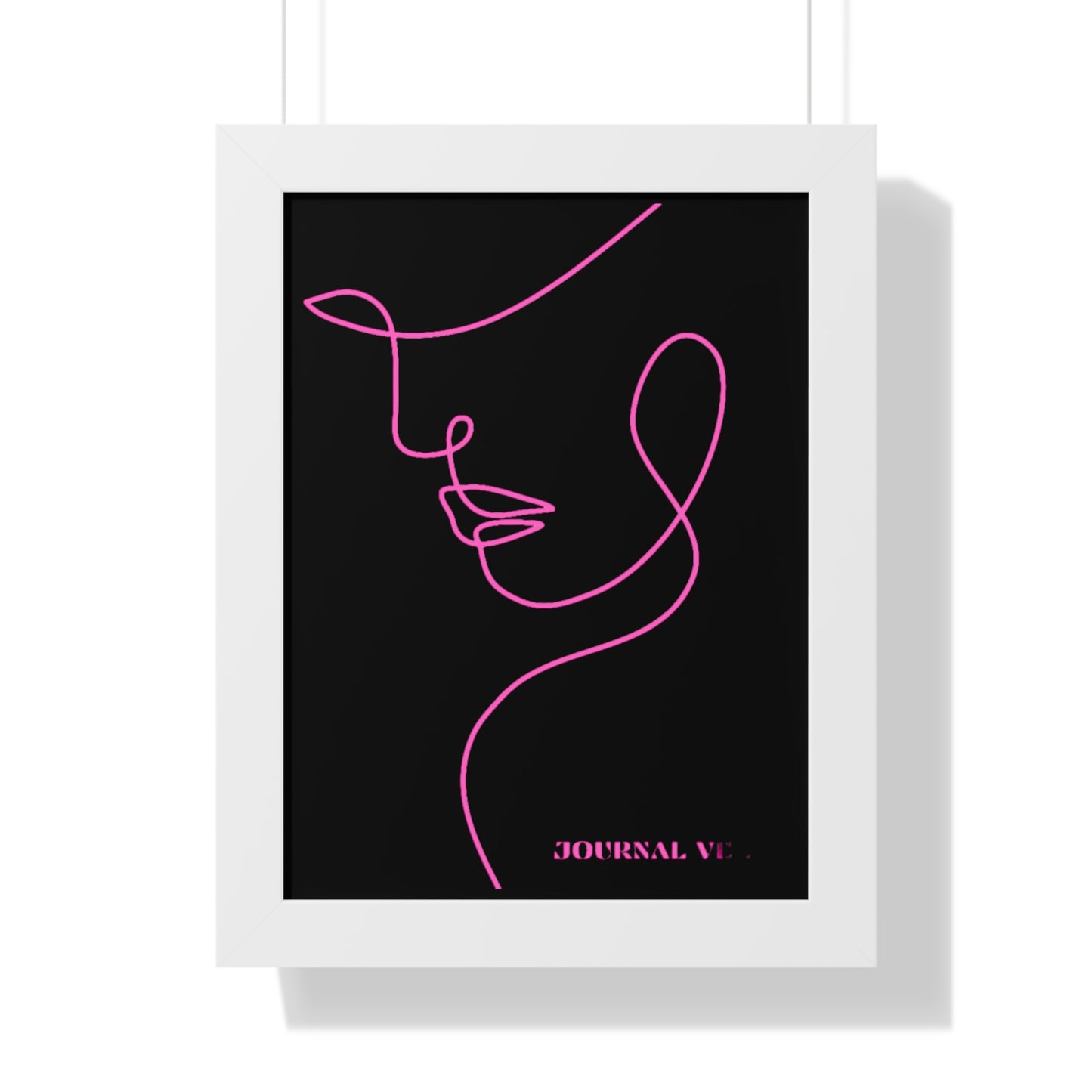 Pink Girl Framed Vertical Wall Art  Poster - JOURNAL VENUE