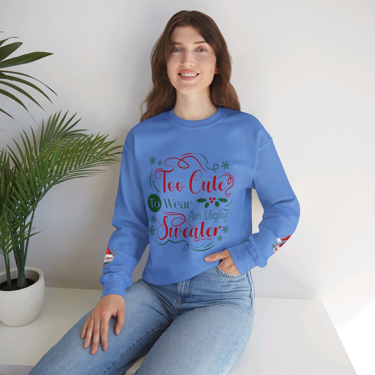 Too Cute Christmas Crewneck Sweatshirt