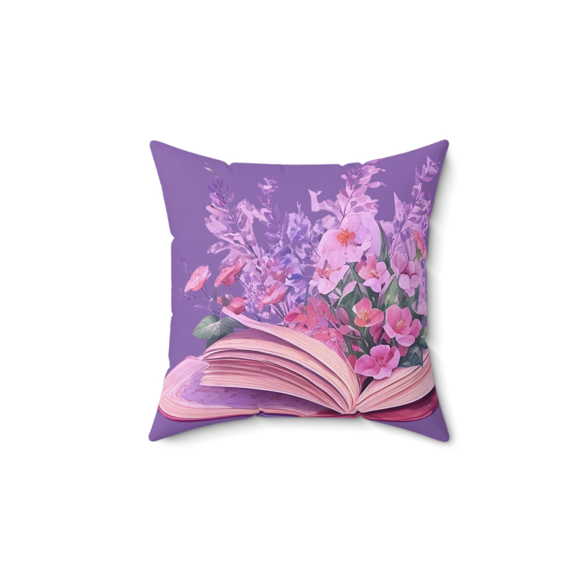 Purple Floral Book Square Pillow - JOURNAL VENUE