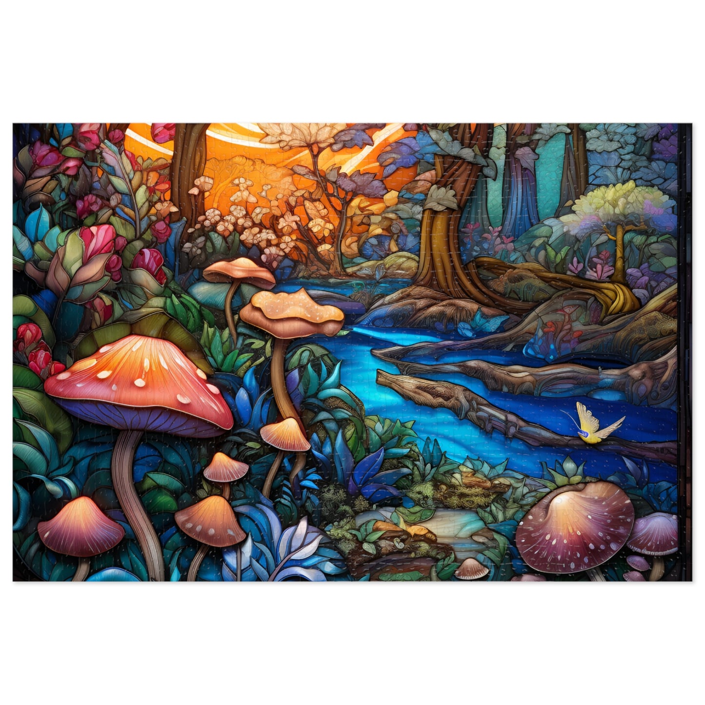 Stained Glass Forest Jigsaw Puzzle - JOURNAL VENUE