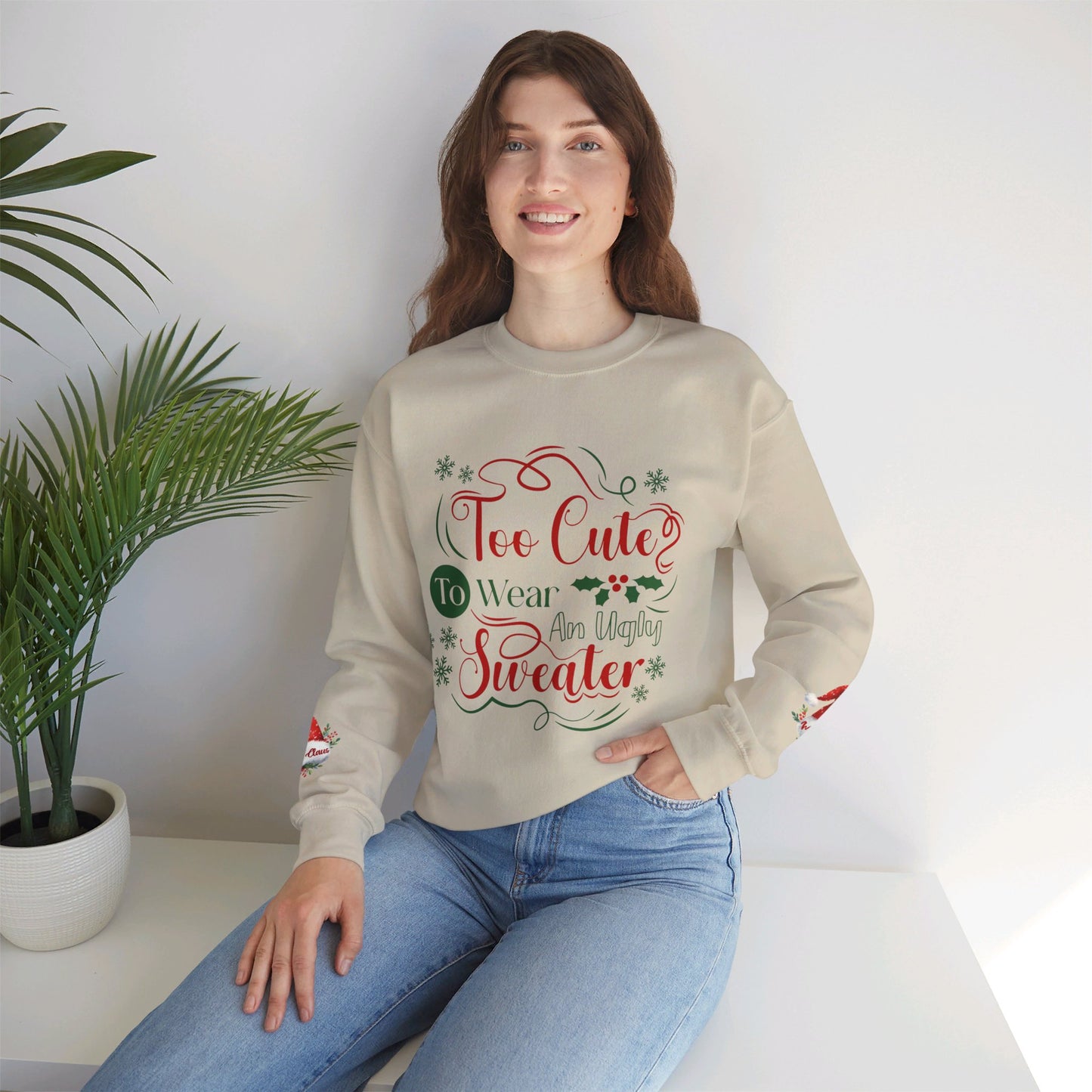 Too Cute Christmas Crewneck Sweatshirt