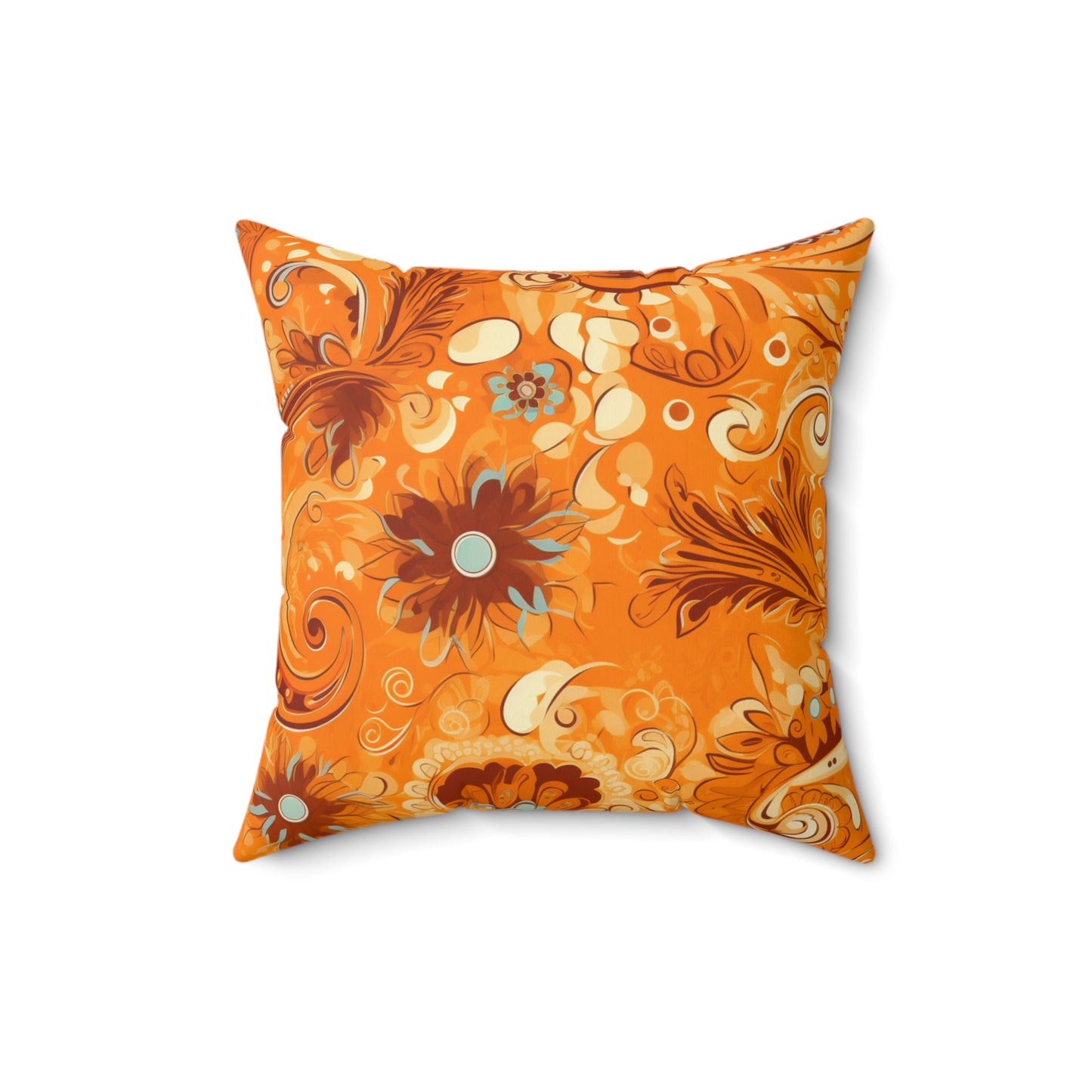 Autumn Boho Paisley Square Pillow