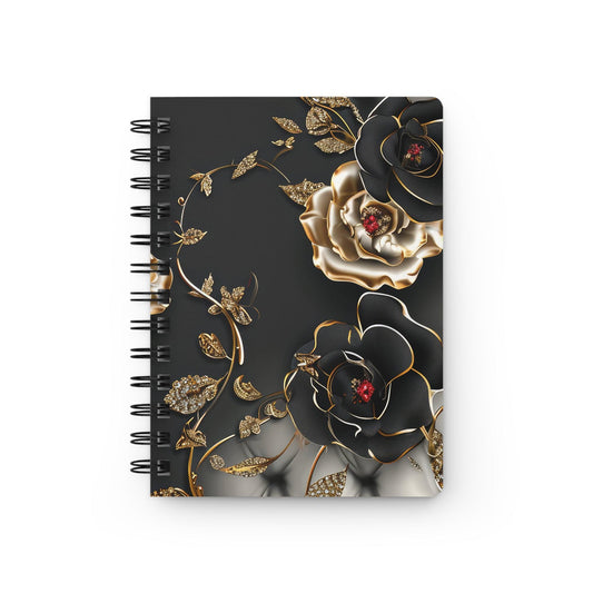 Luxury Gold Black Rose Wedding Notebook  - JOURNAL VENUE