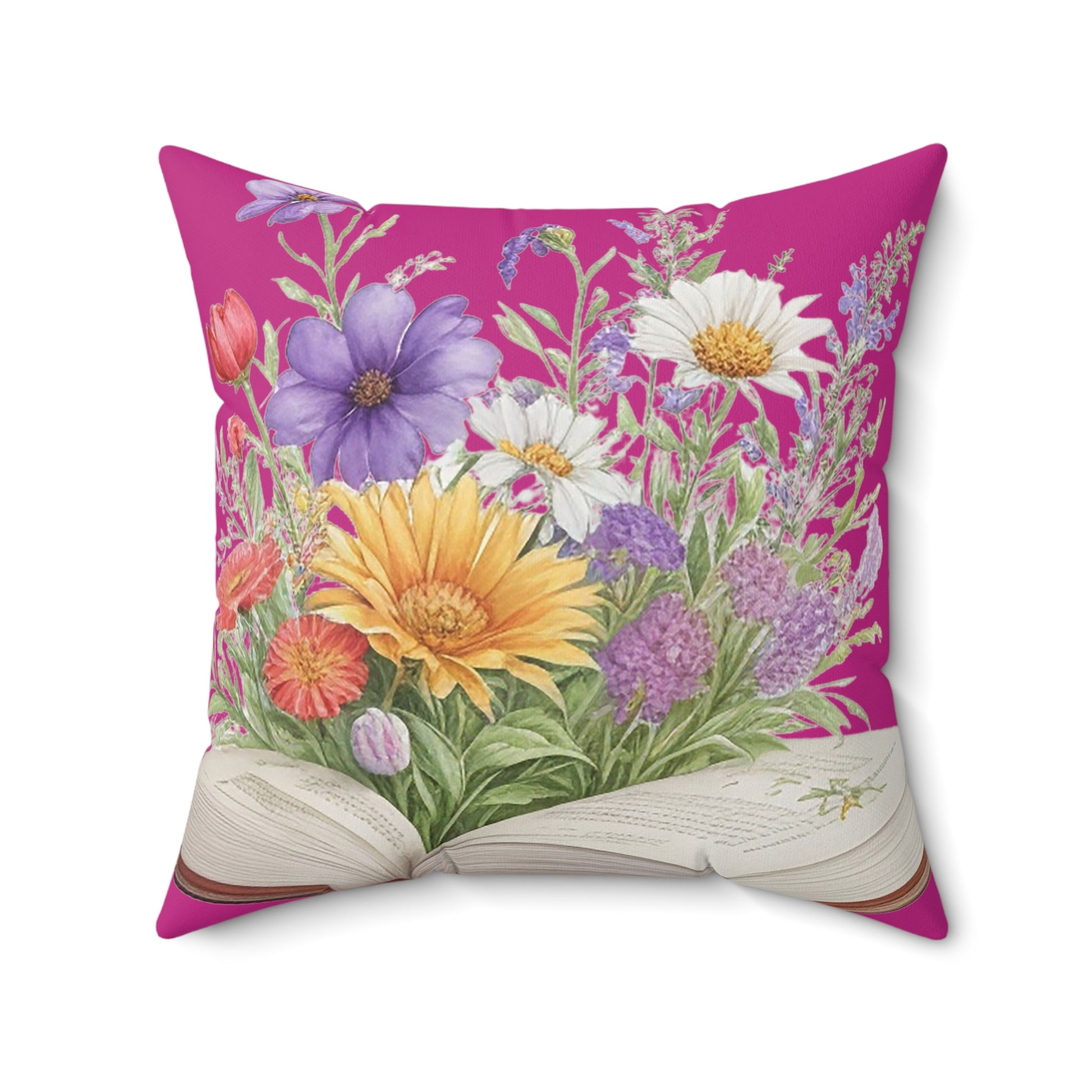 Pink Coquette & Floral Book Square Pillow - JOURNAL VENUE