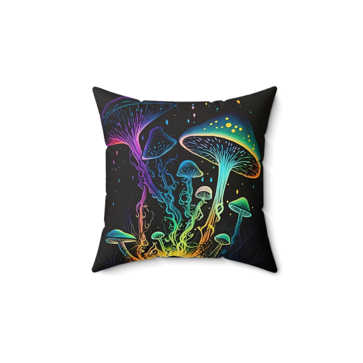 Wild Dancing Mushroom Square Pillow - JOURNAL VENUE