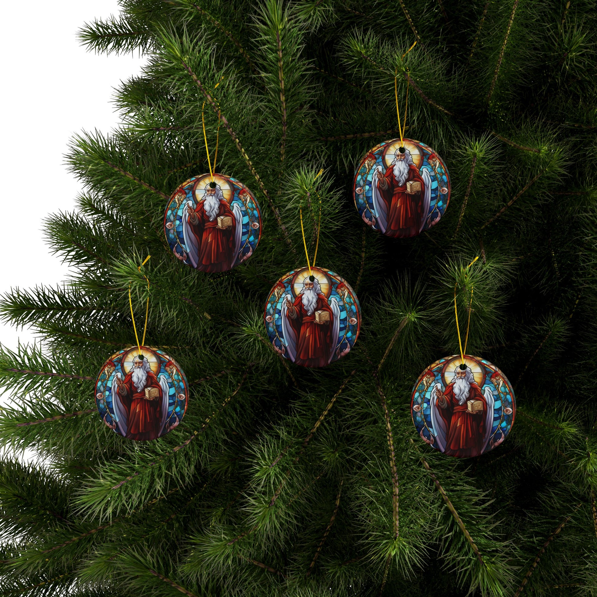 Stained Glass Angel Christmas Ceramic Ornaments - JOURNAL VENUE