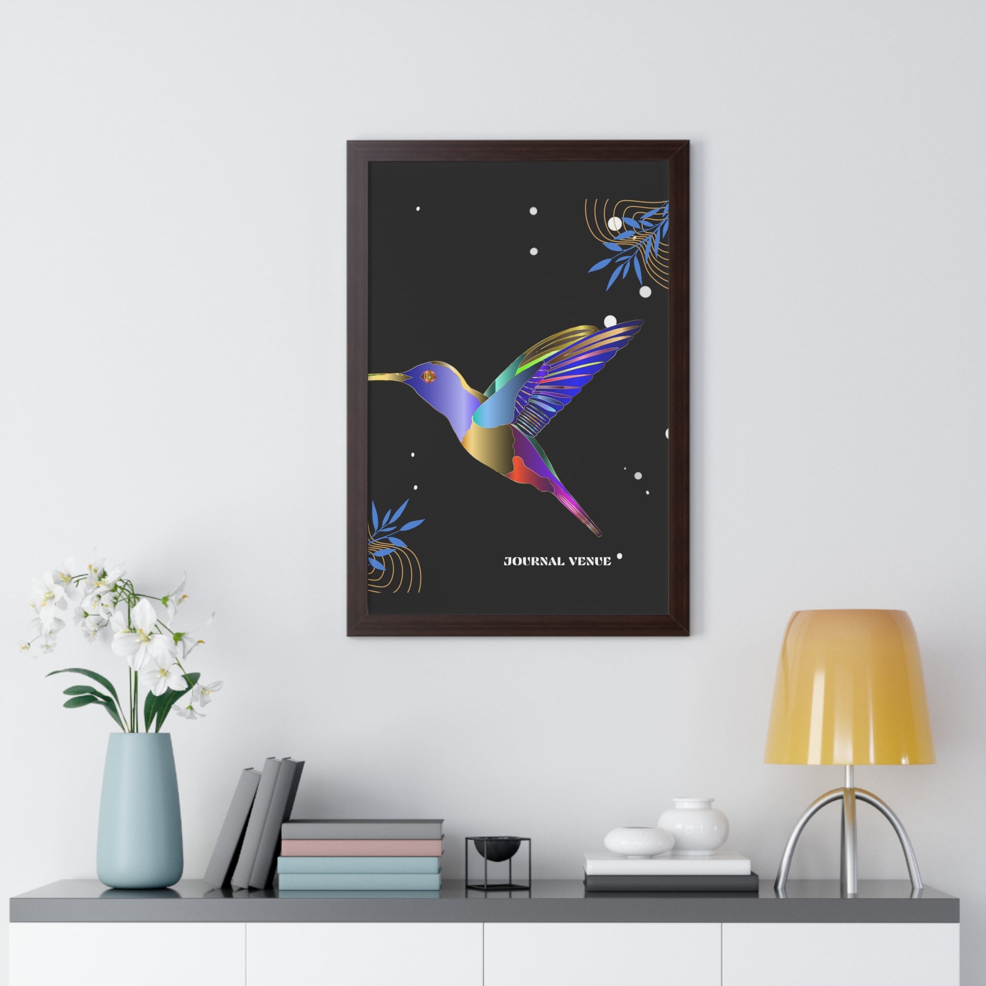 Blue Bird Framed Vertical Wall Art  Poster - JOURNAL VENUE