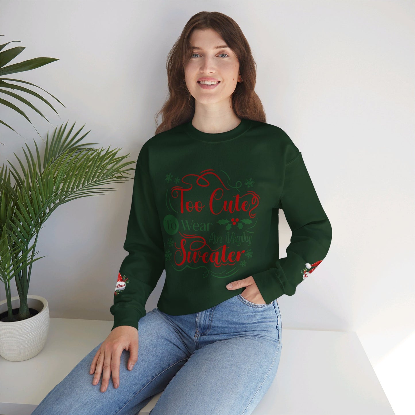 Too Cute Christmas Crewneck Sweatshirt