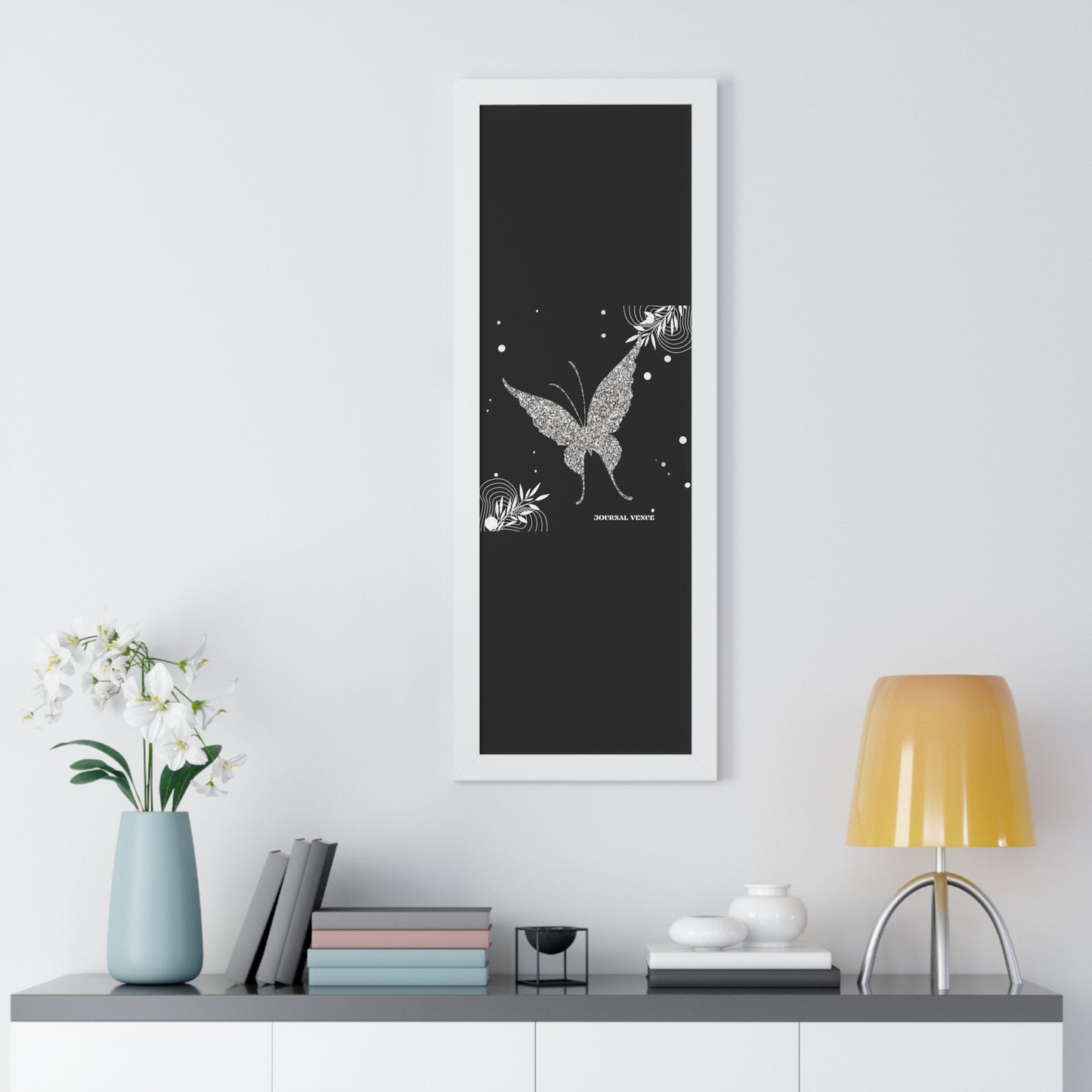 Whimsical Butterfly Framed Vertical Wall Art  Poster - JOURNAL VENUE