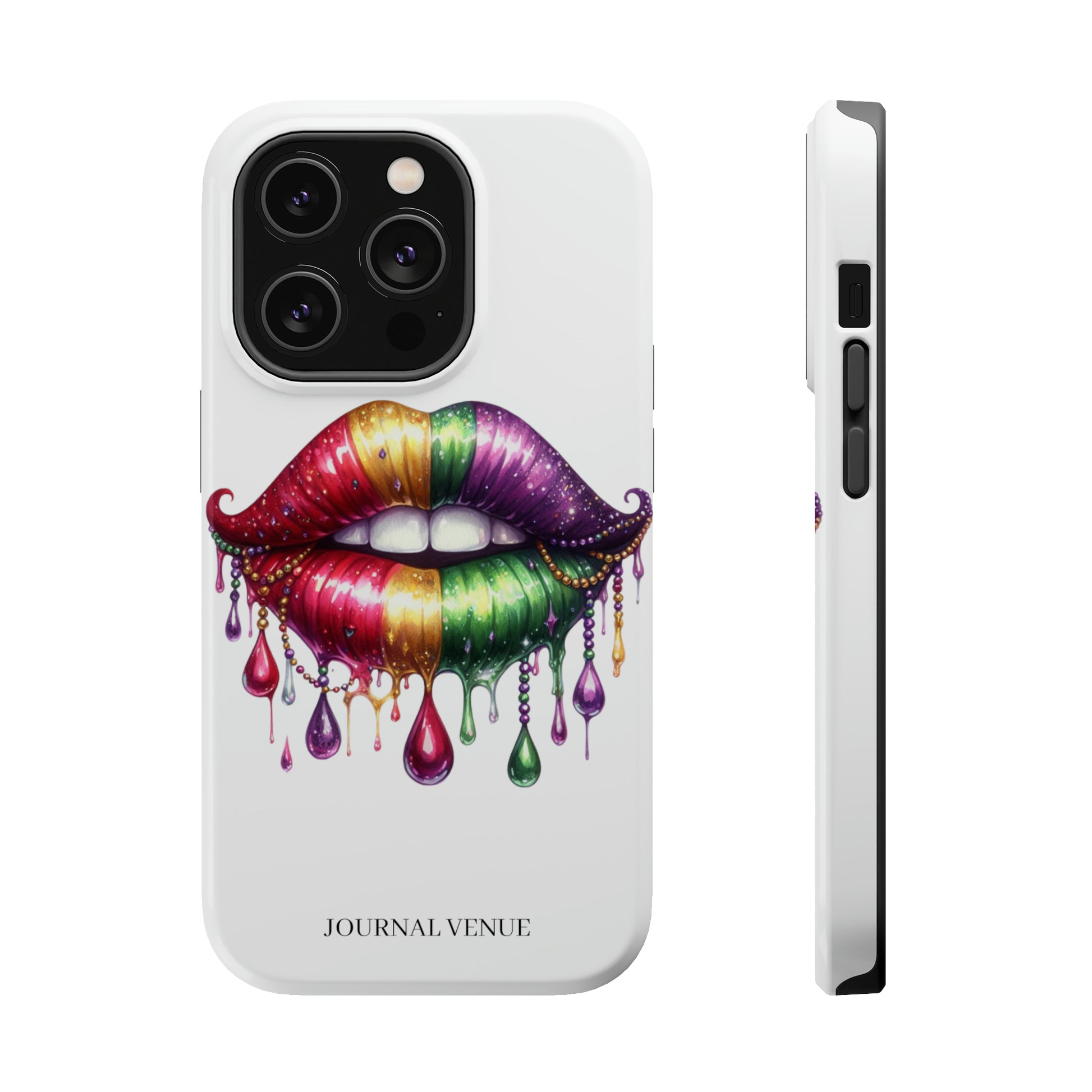 Mardi Gras Lip Stain Iphone Cases - JOURNAL VENUE