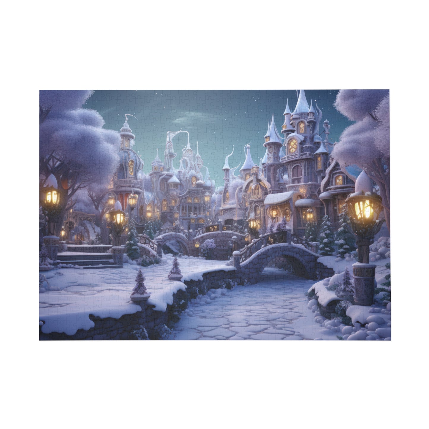 Winter Wonderland Street Night Puzzle - JOURNAL VENUE