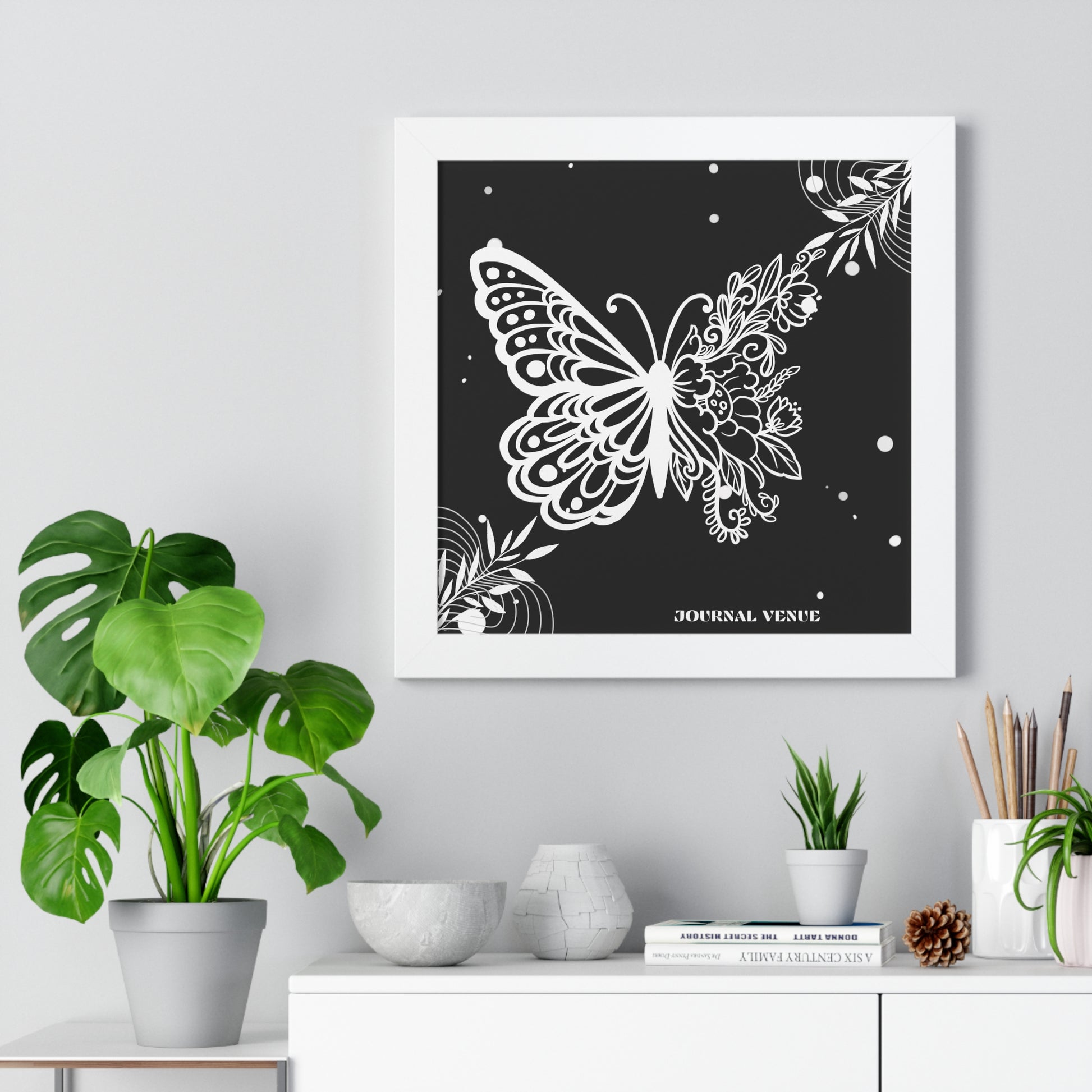 Royal Butterfly Framed Vertical Wall Art  Poster - JOURNAL VENUE