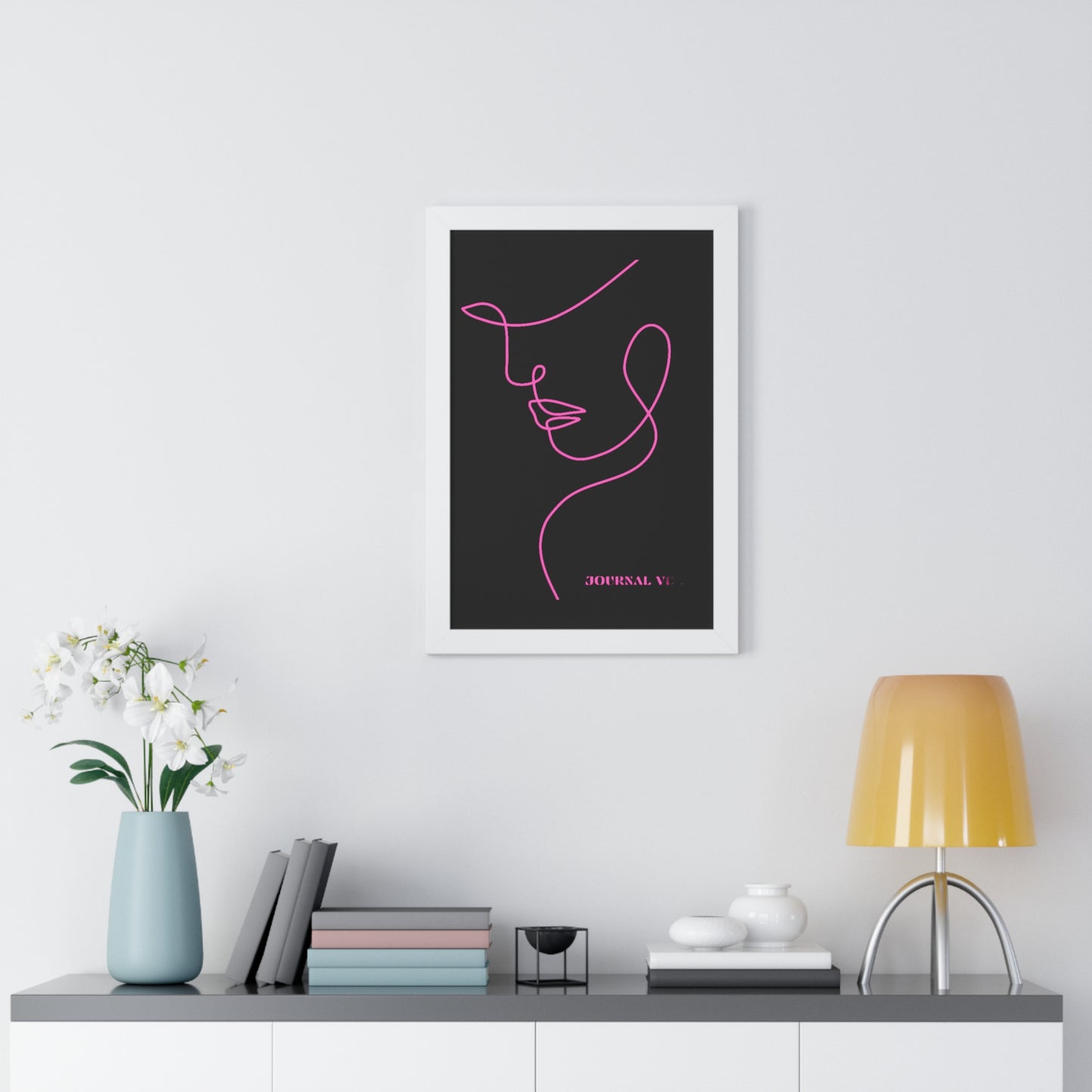 Pink Girl Framed Vertical Wall Art Poster - JOURNAL VENUE