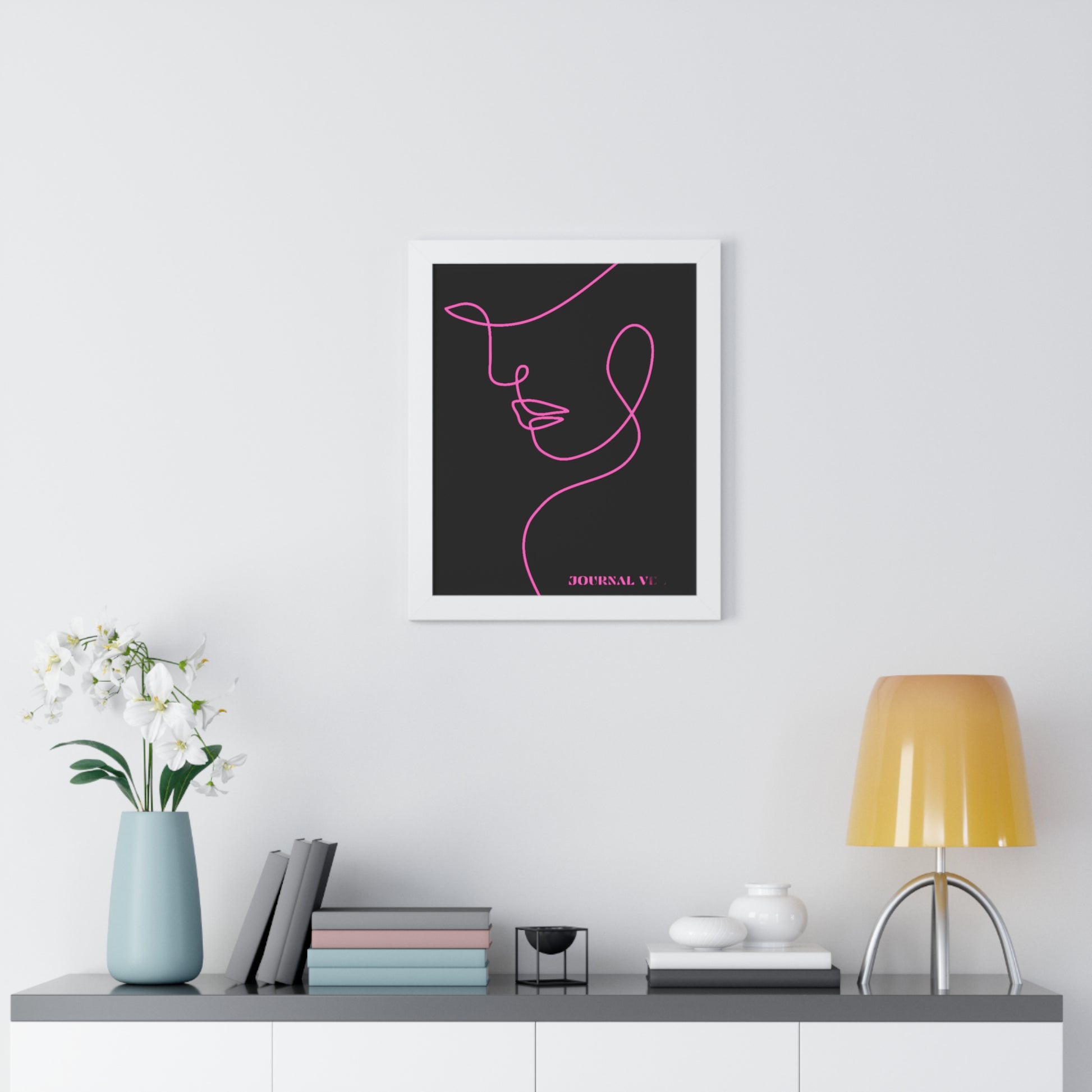 Pink Girl Framed Vertical Wall Art Poster - JOURNAL VENUE