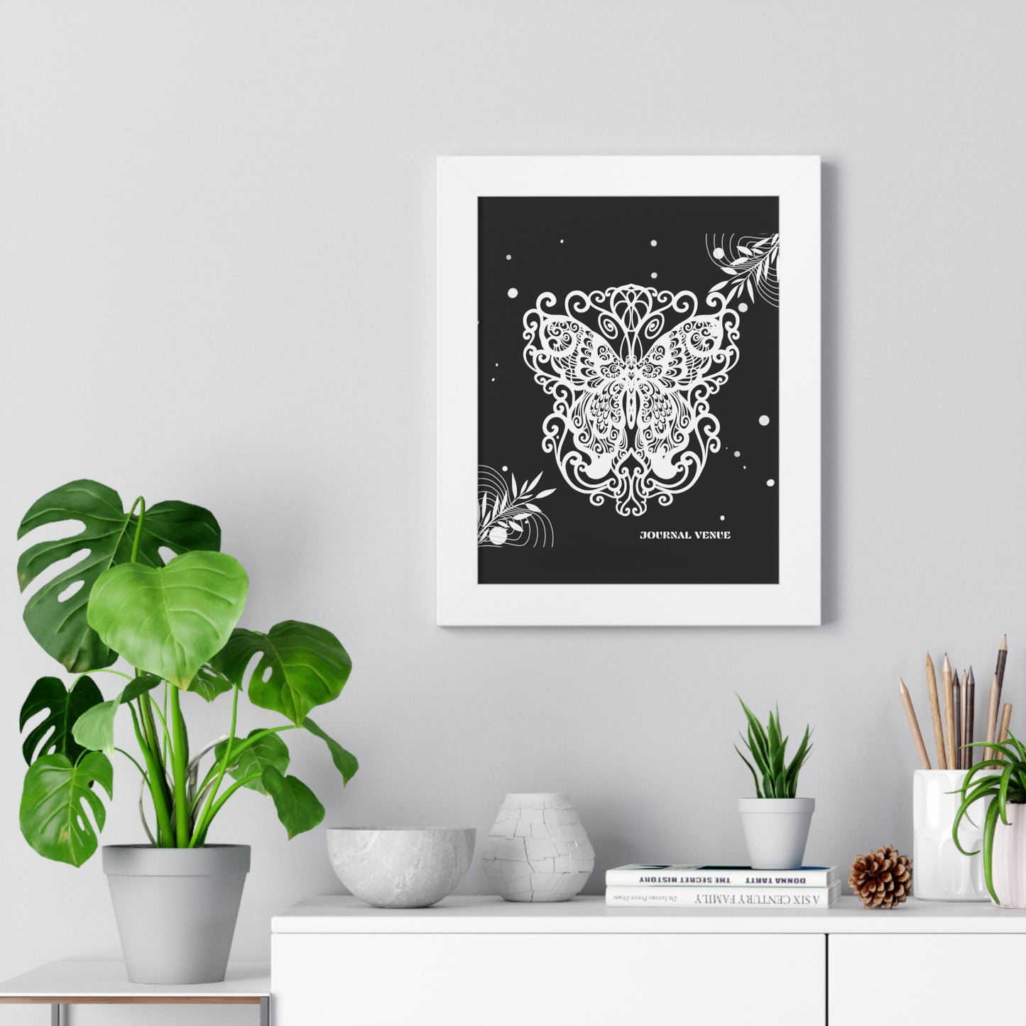 Ethereal Royal Butterfly Framed Vertical Wall Art Poster - JOURNAL VENUE