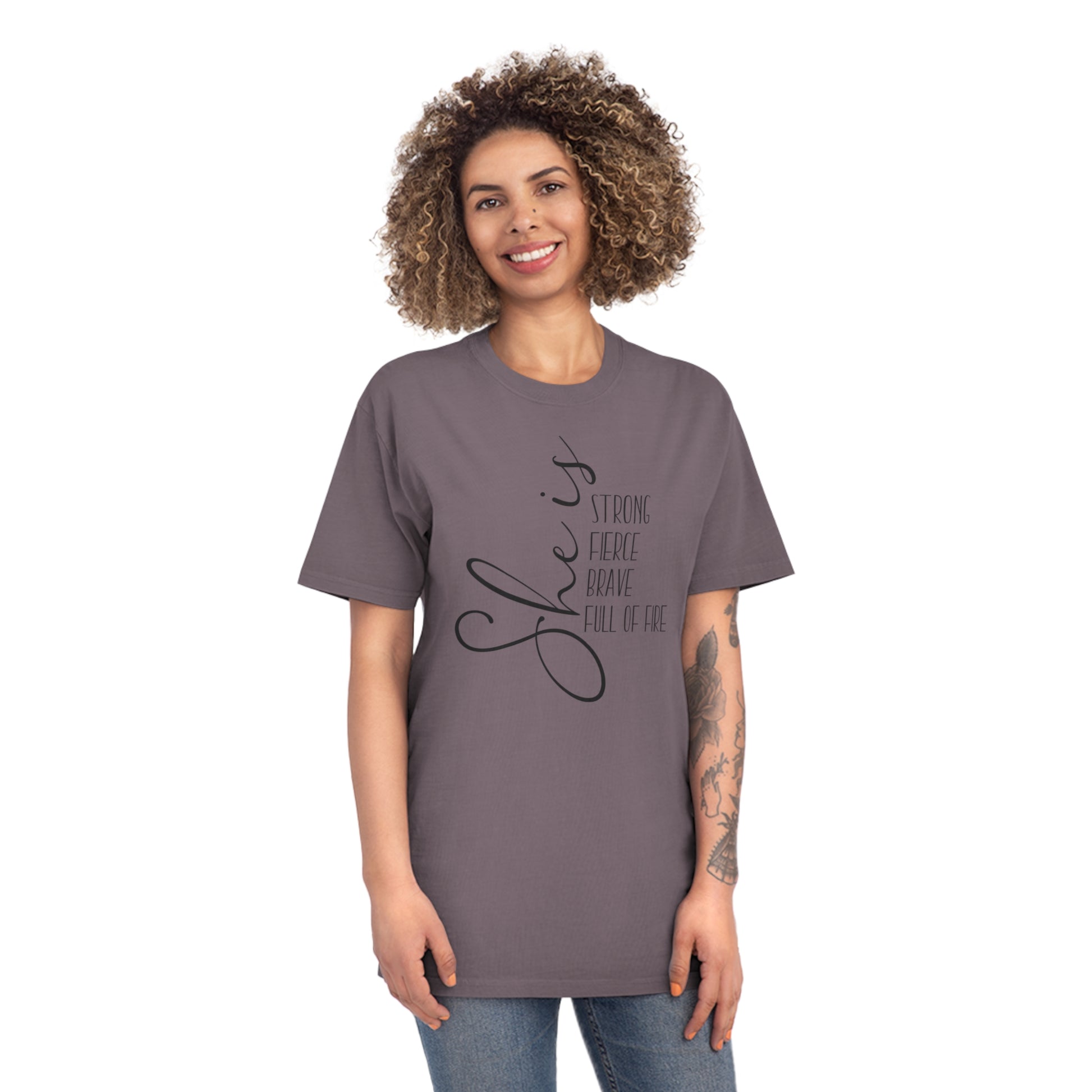 She is Strong Self Care Faded T Shirt - JOURNAL VENUE