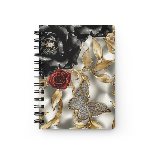 Luxury Gold Black Rose Wedding Notebook - JOURNAL VENUE