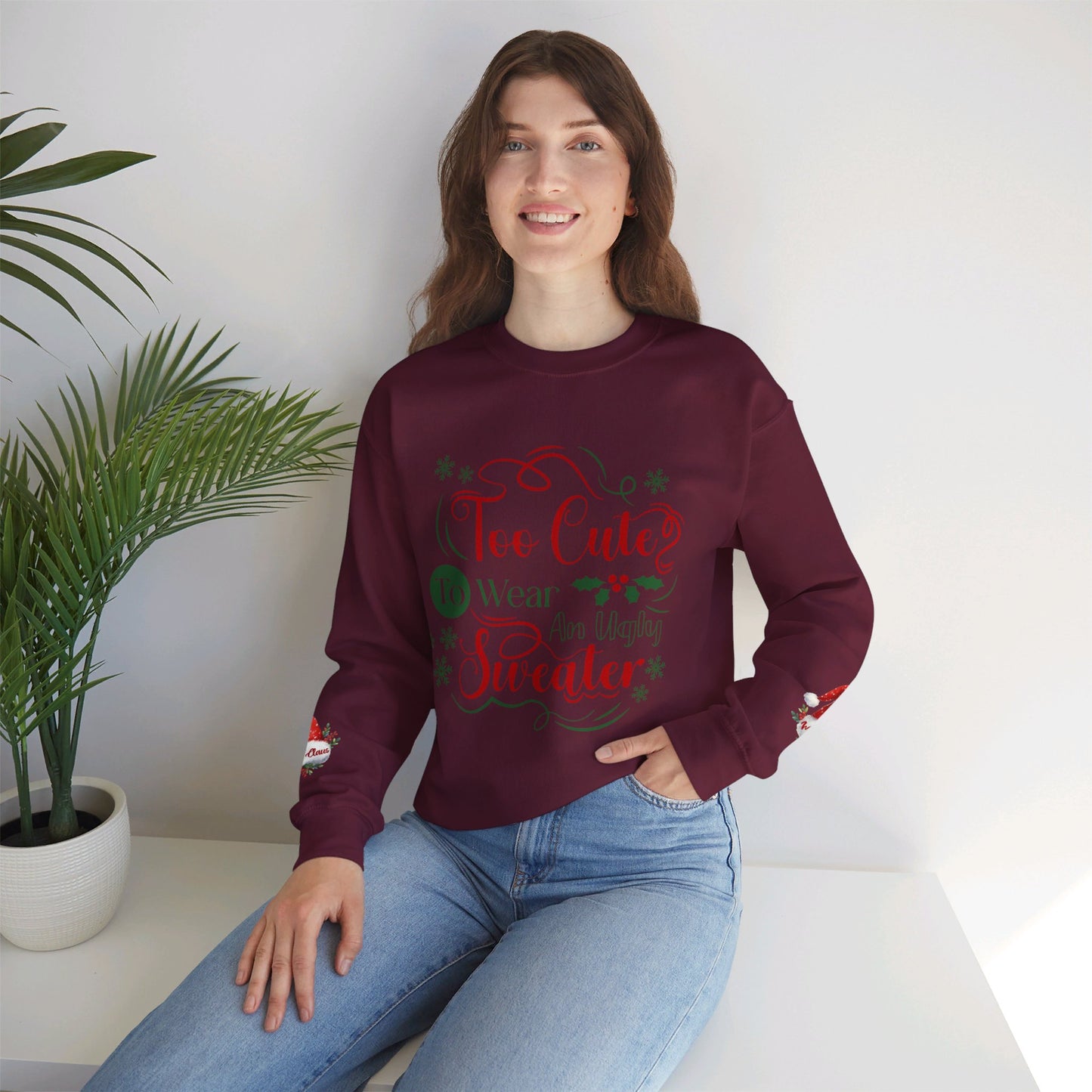 Too Cute Christmas Crewneck Sweatshirt