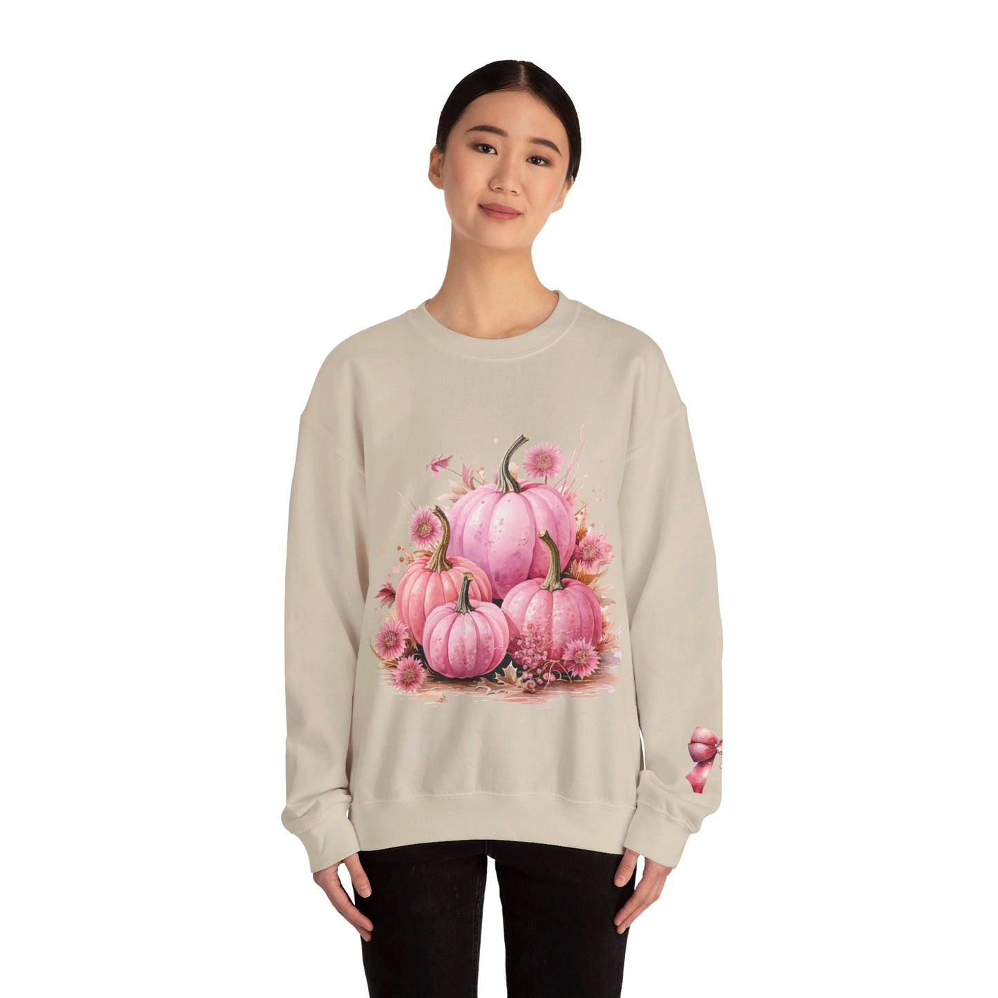 Pink Floral Pumpkin Crewneck Sweatshirt