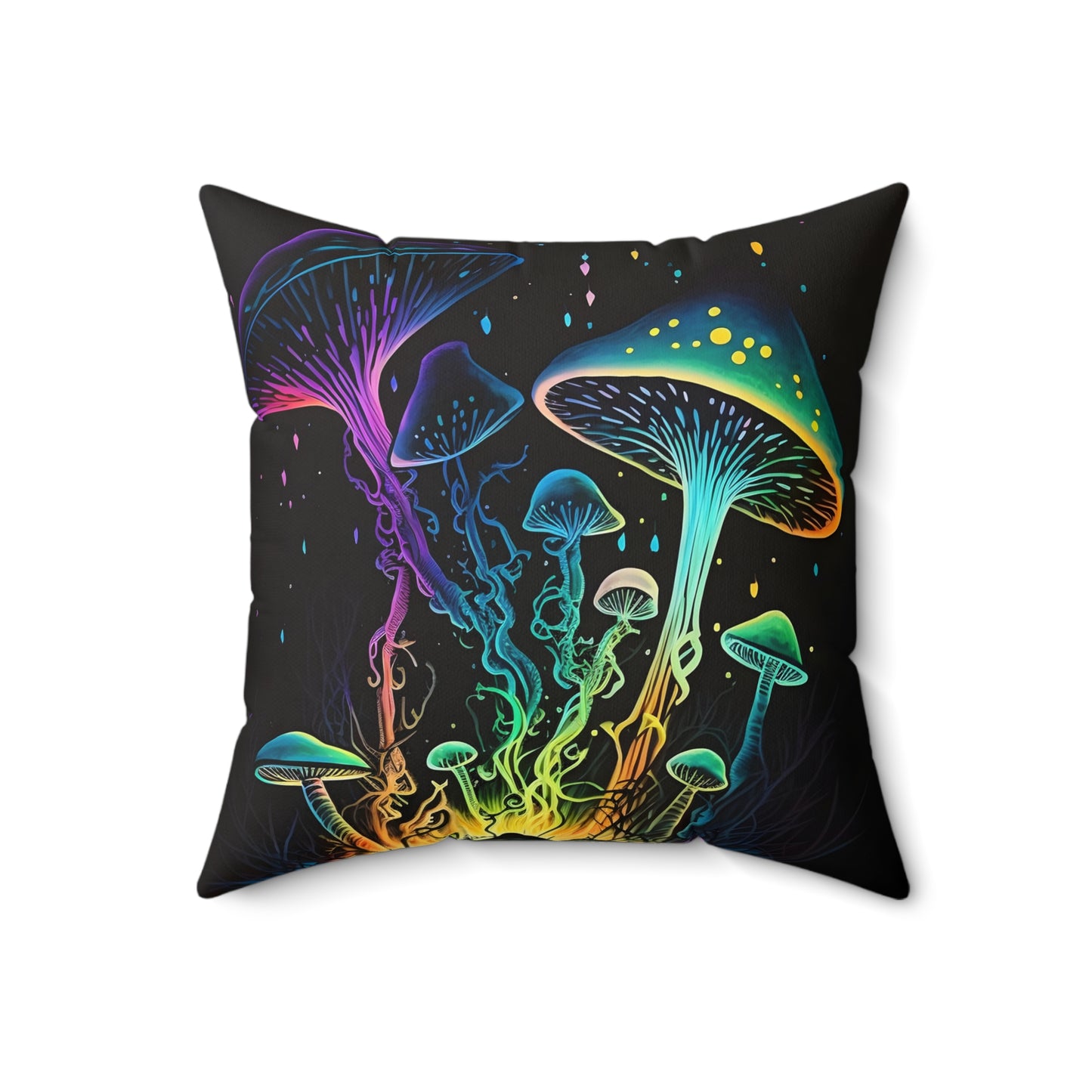 Wild Dancing Mushroom Square Pillow - JOURNAL VENUE