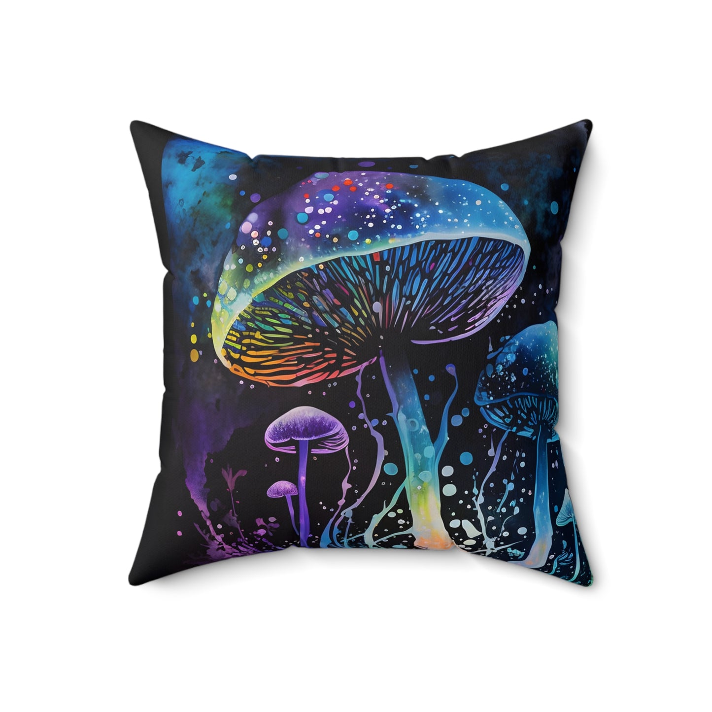 Cute Wild Mushroom Square Pillow