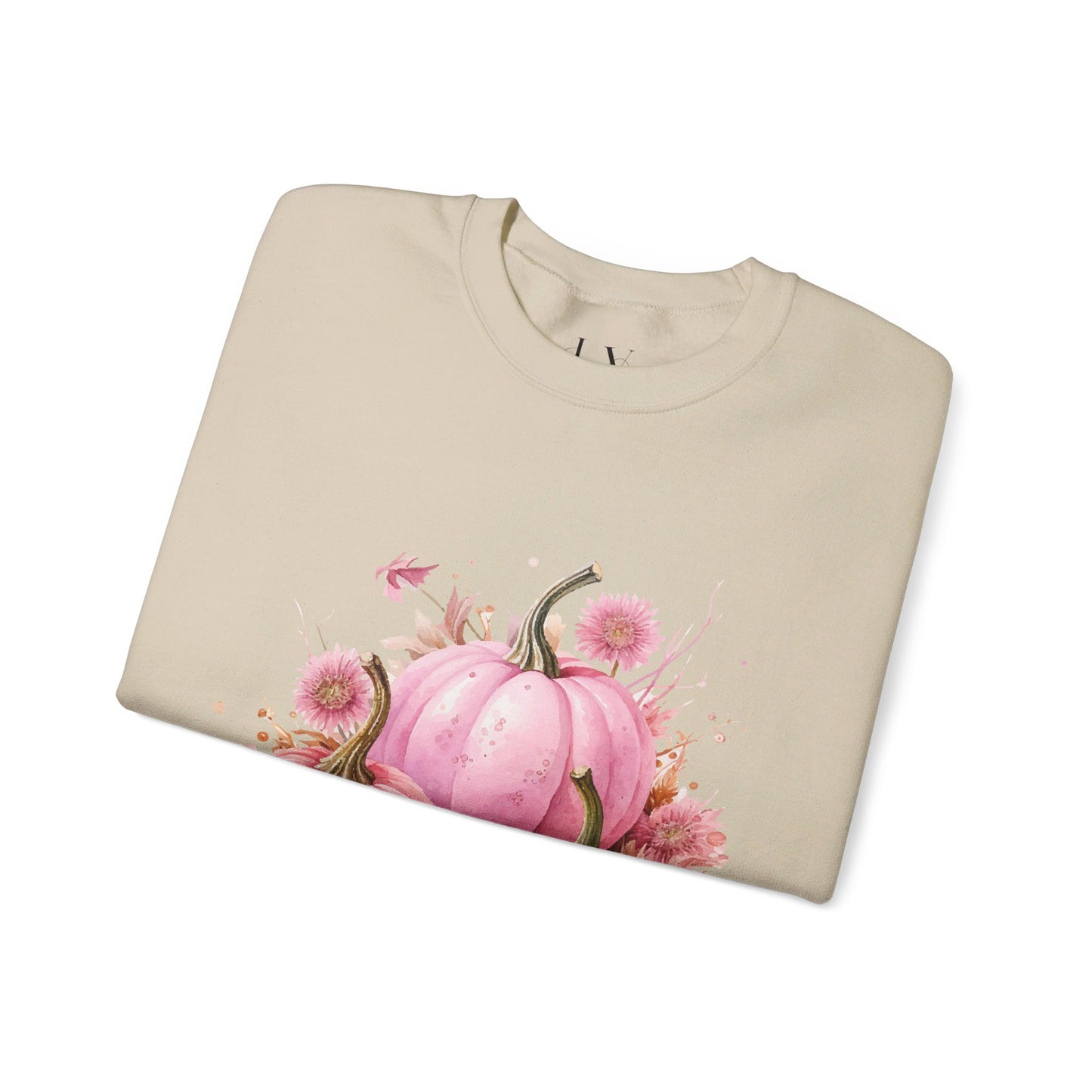 Pink Floral Pumpkin Crewneck Sweatshirt