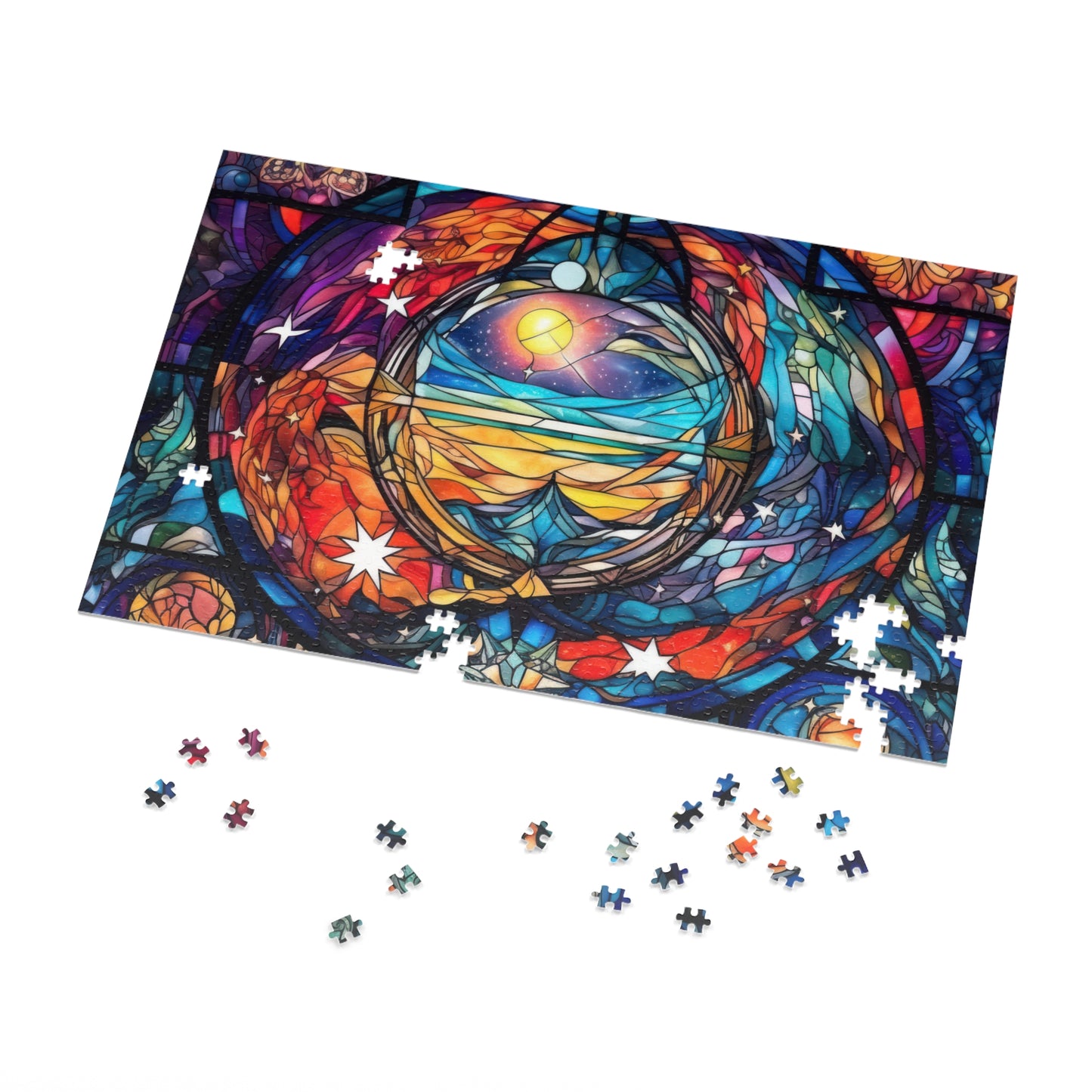 Heavenly Spiral Stained Glass Jigsaw Puzzle - JOURNAL VENUE