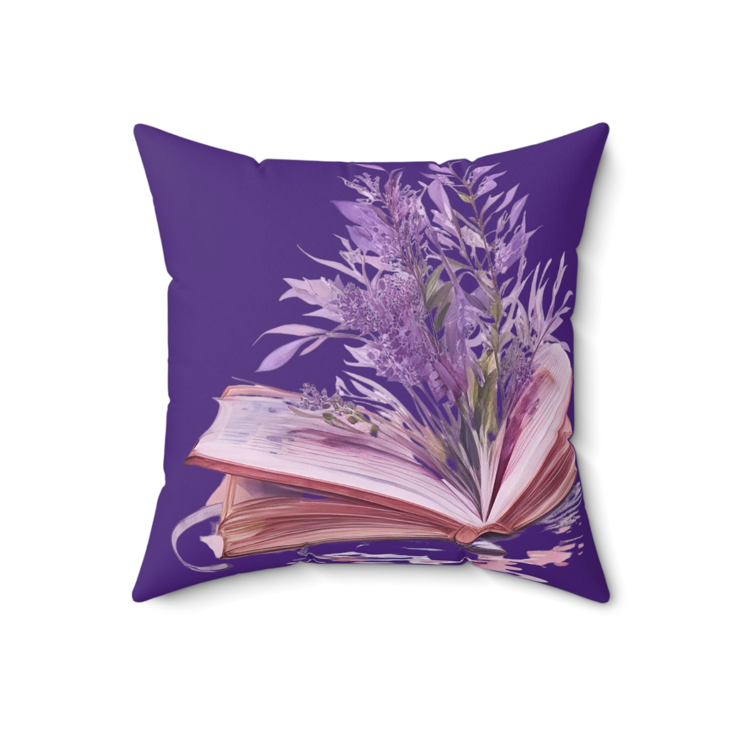 Royal Purple Floral Book Square Pillow - JOURNAL VENUE