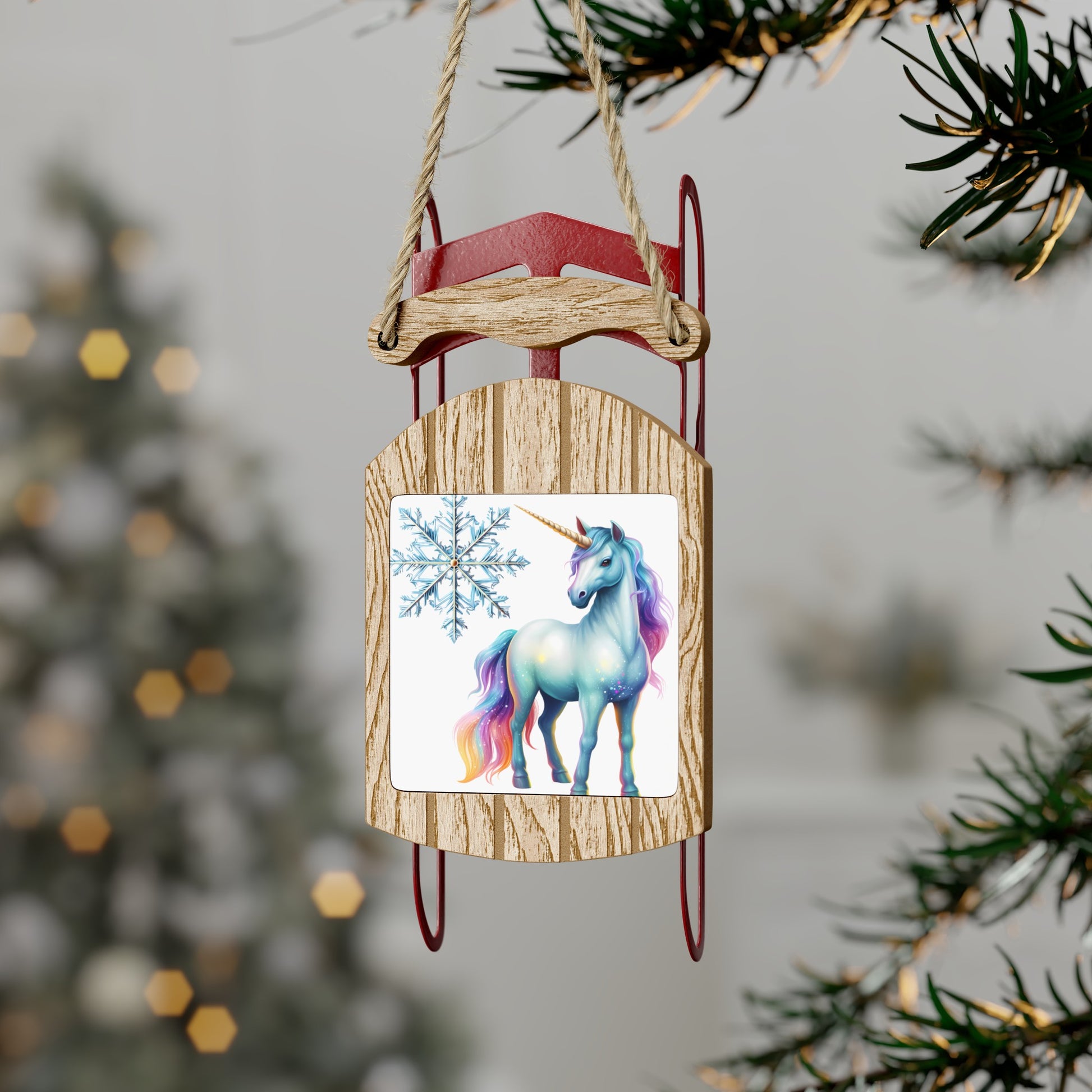 Fairy Unicorn Christmas Sled Ornaments - JOURNAL VENUE