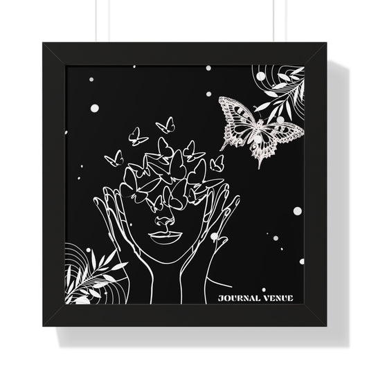 Butterfly Girl Framed Vertical Wall Art  Poster - JOURNAL VENUE