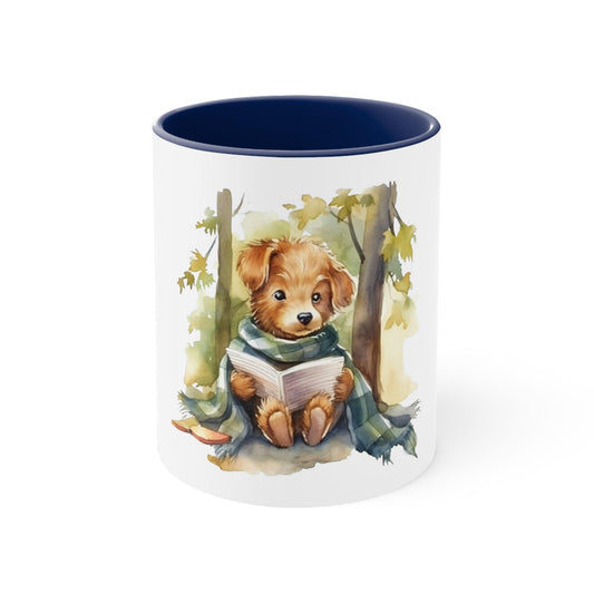 Dog Bookworm Accent Coffee Mug - JOURNAL VENUE