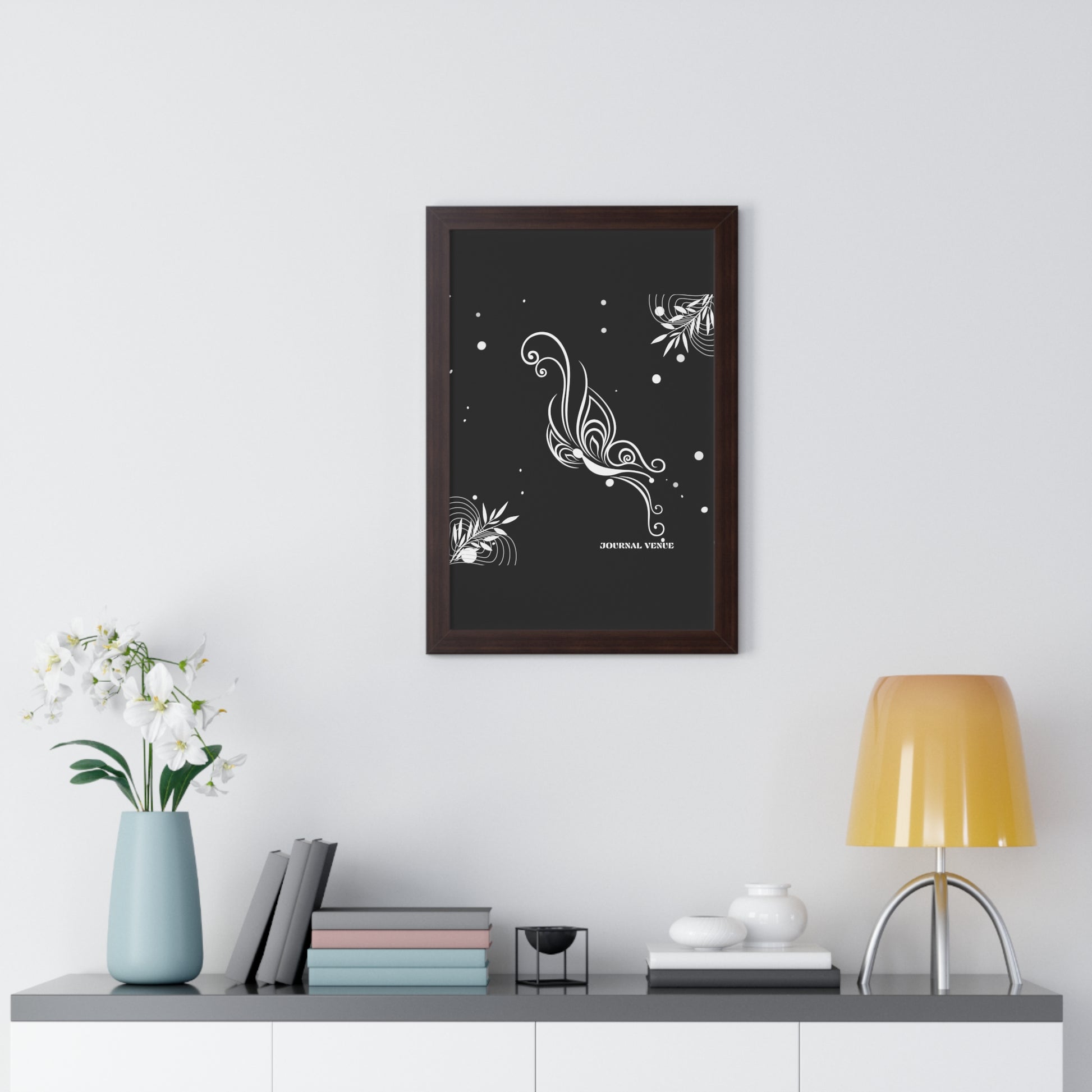 Whimsical Butterfly Framed Vertical Wall Art  Poster - JOURNAL VENUE