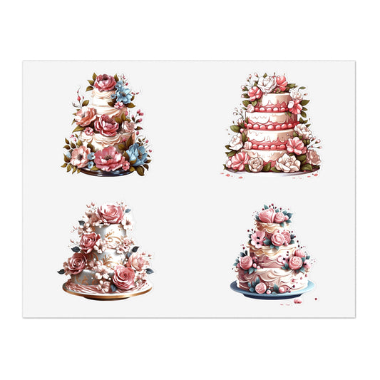 Pink Wedding Cake Sticker Sheet Bundle - JOURNAL VENUE