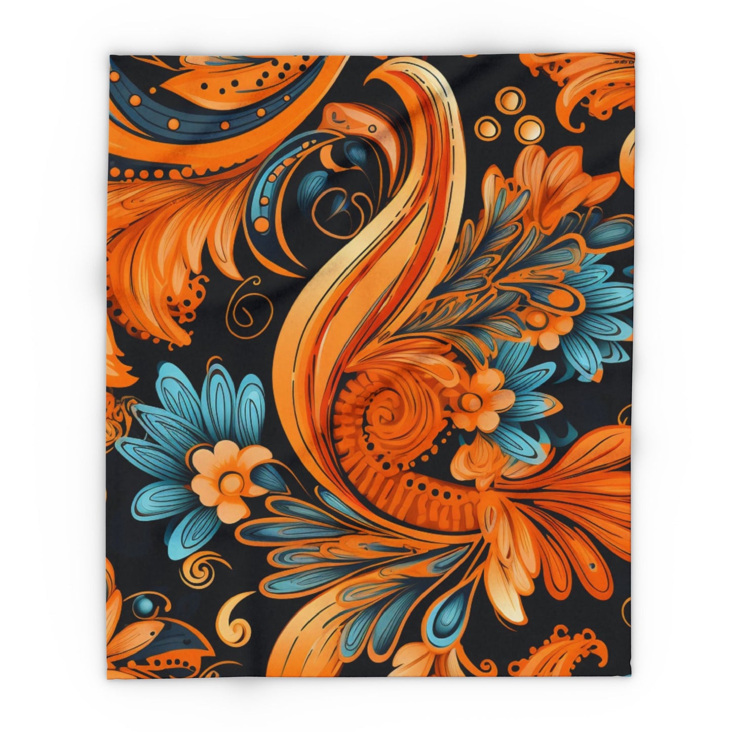 Autumn Boho Paisley Arctic Fleece Blanket