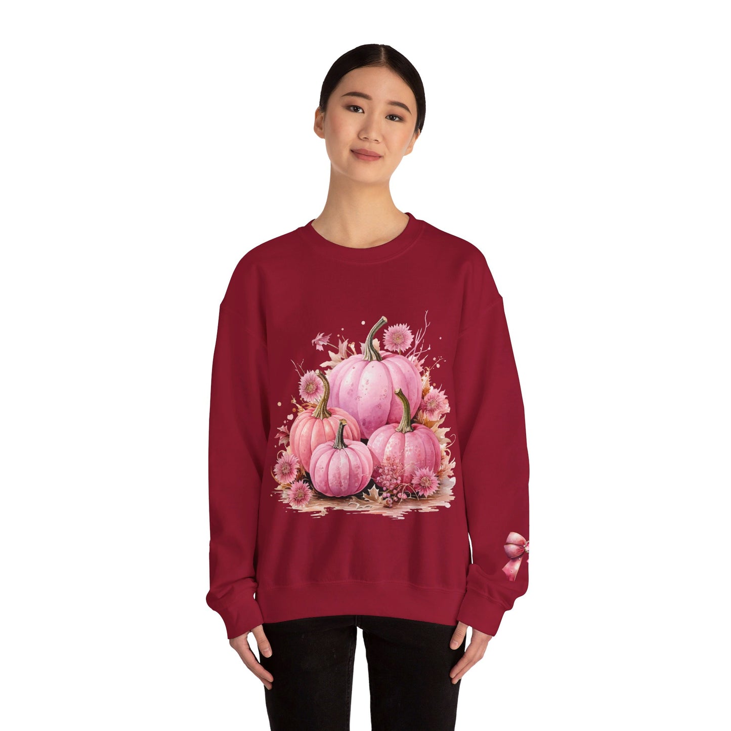 Pink Floral Pumpkin Crewneck Sweatshirt